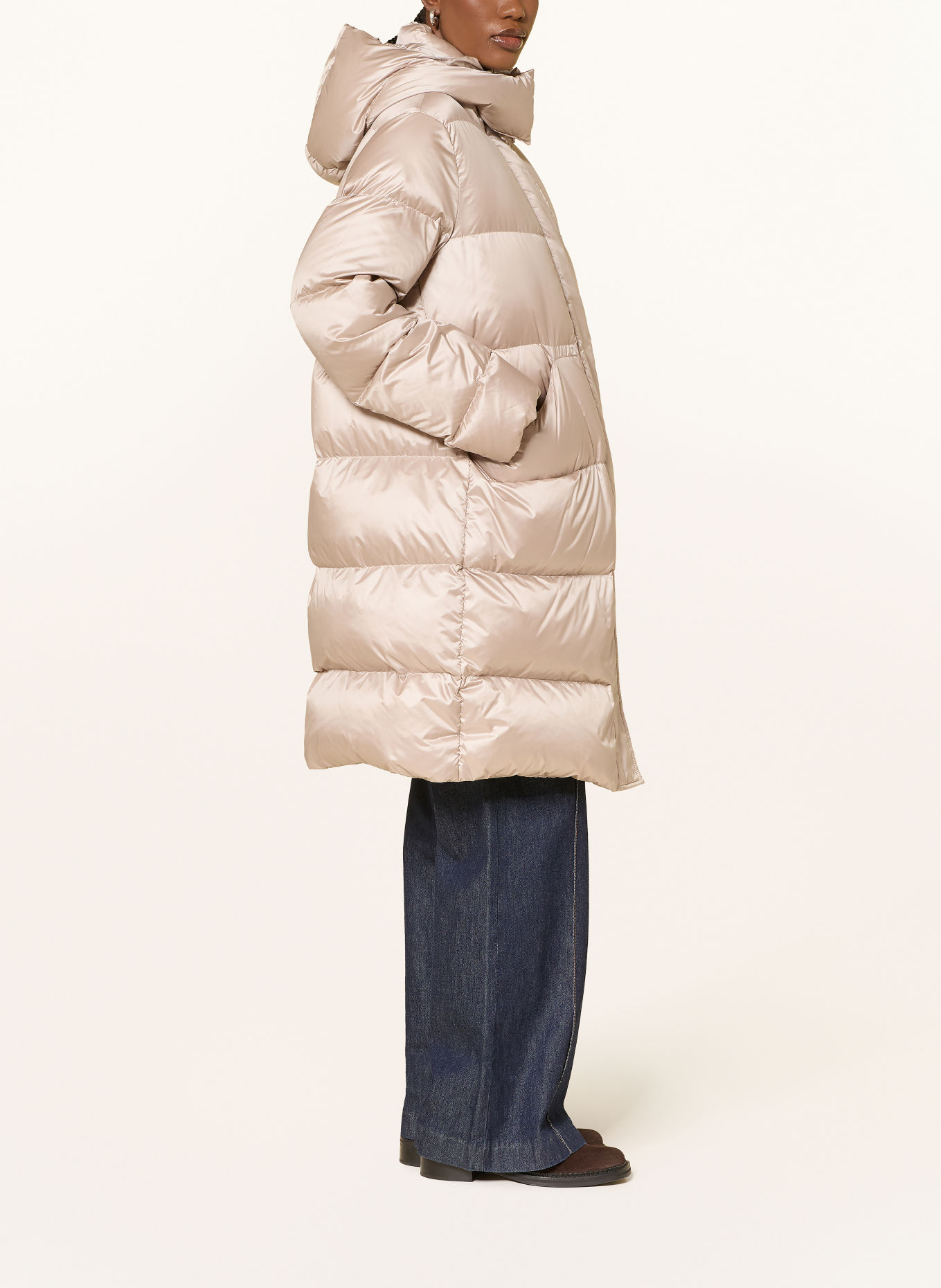 LUISA CERANO Donsmantel met afneembare capuchon: BEIGE