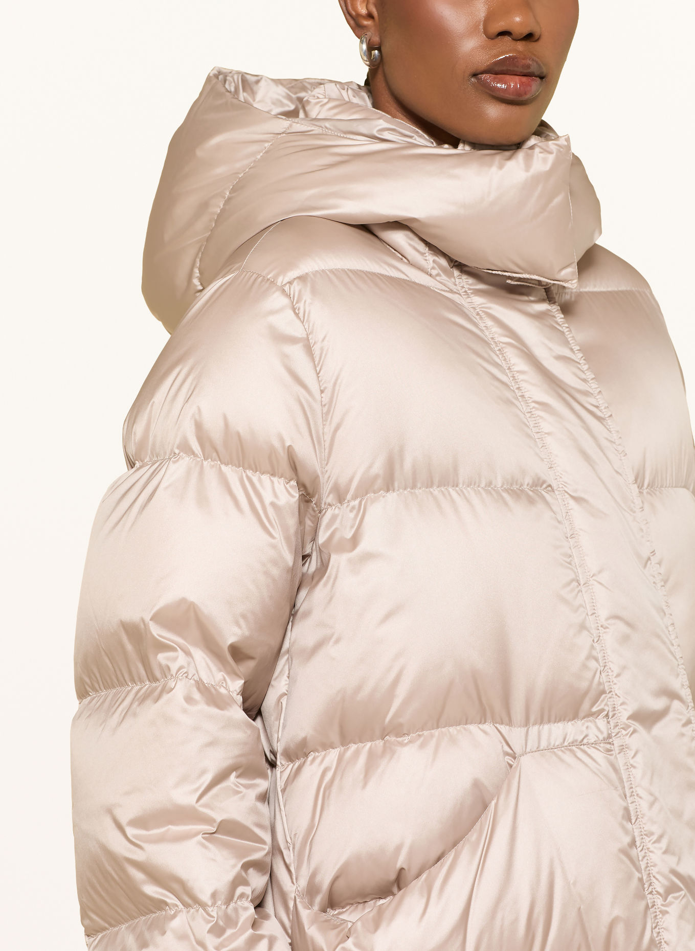 LUISA CERANO Donsmantel met afneembare capuchon: BEIGE