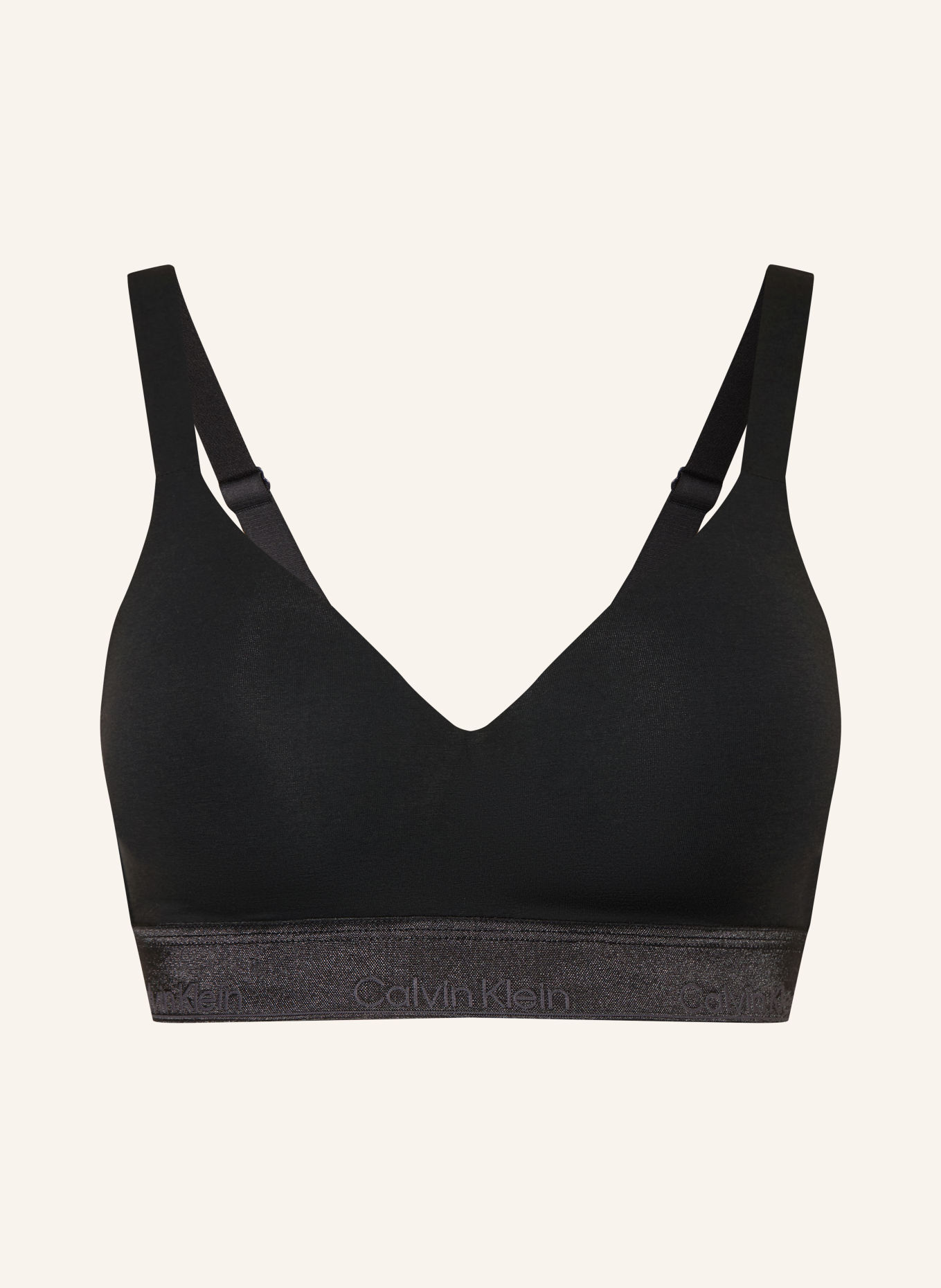 Calvin Klein ICON COTTON MODAL METALLIC Bralette: BLACK