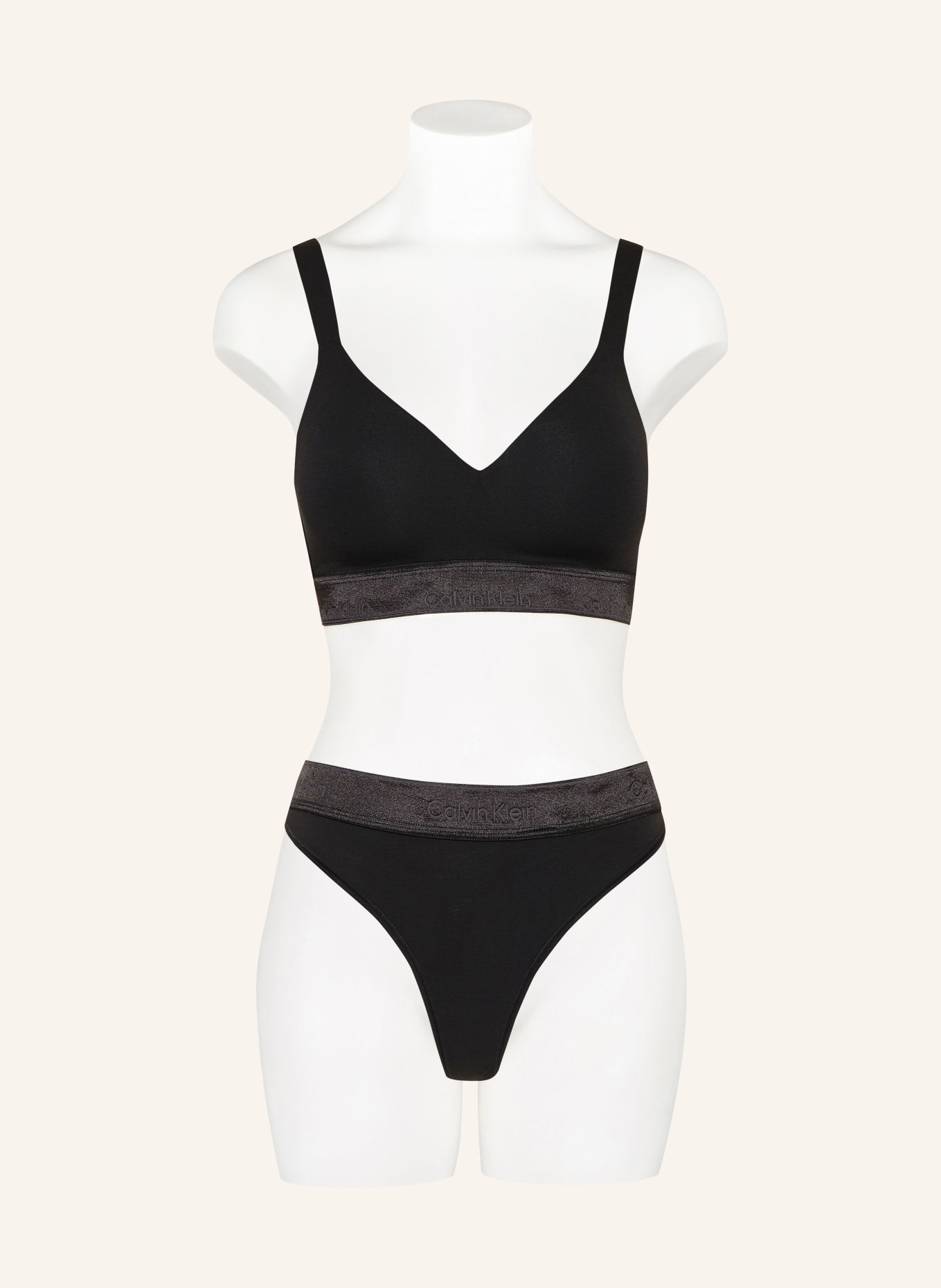Calvin Klein ICON COTTON MODAL METALLIC Bralette: BLACK