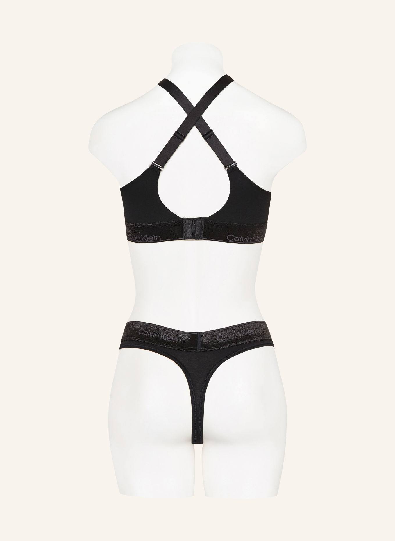 Calvin Klein ICON COTTON MODAL METALLIC Bralette: BLACK