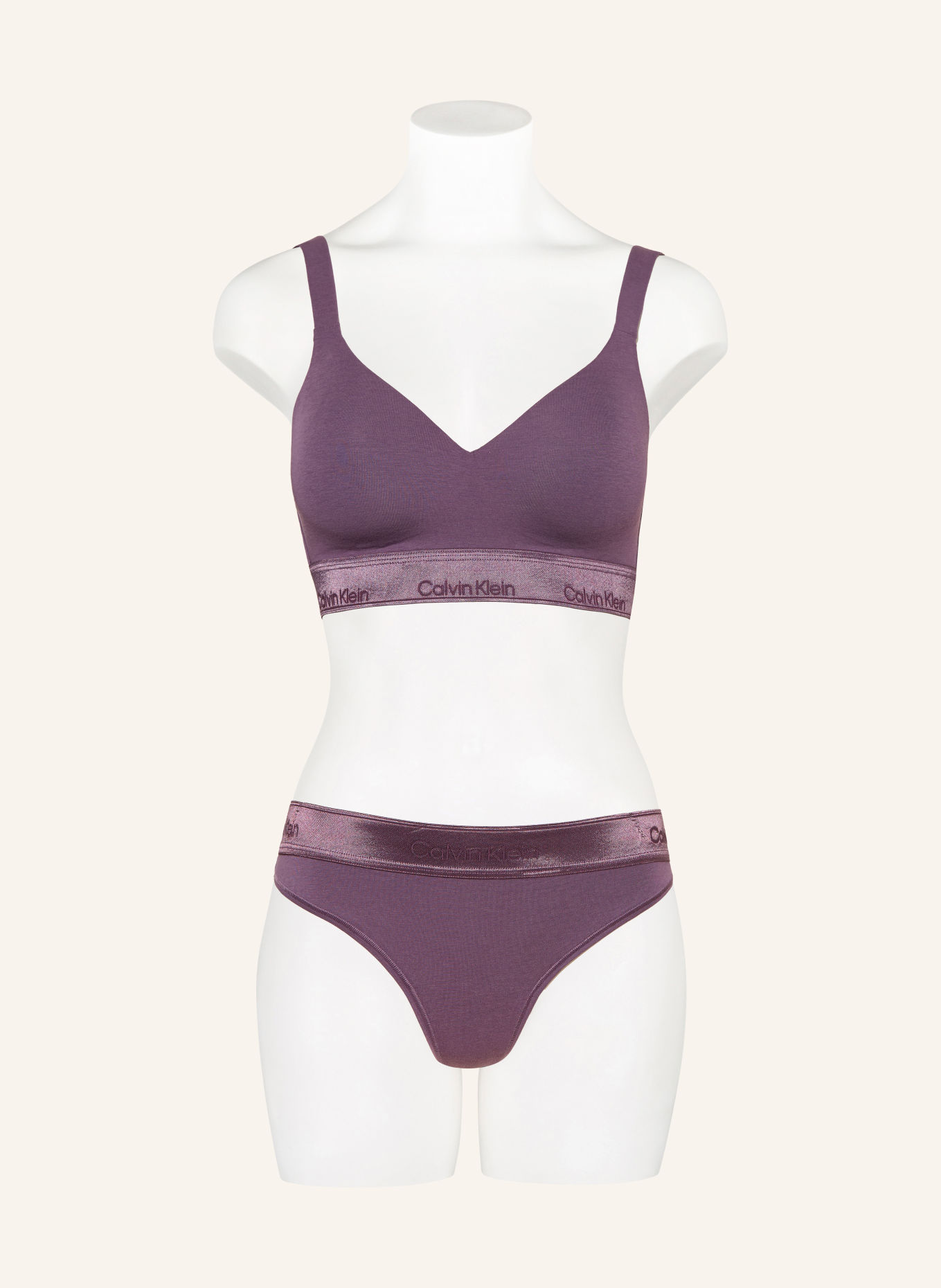 Calvin Klein Bustier ICON COTTON MODAL METALLIC: LILA