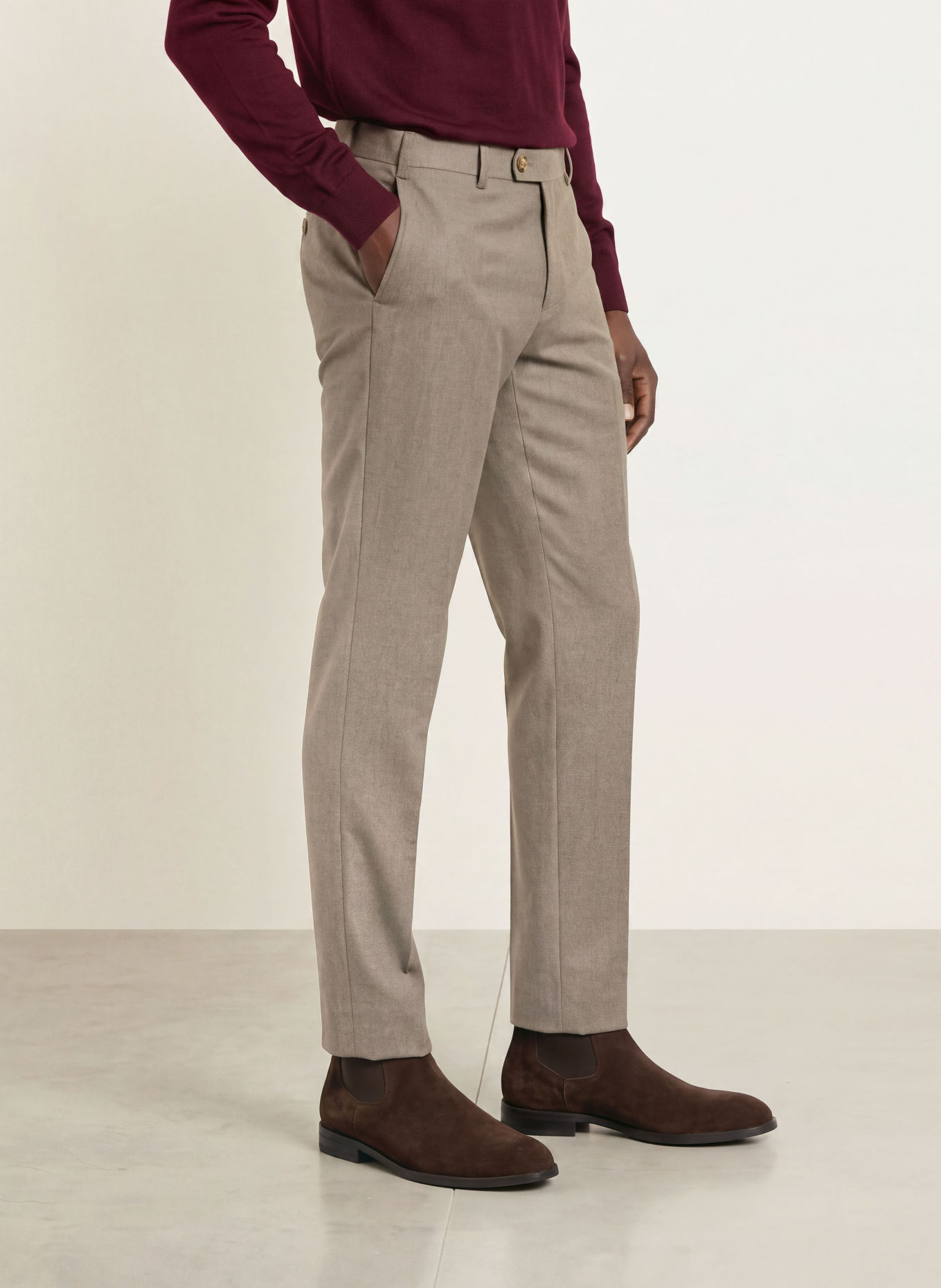 HILTL Broek TERNI Slim Fit: TAUPE