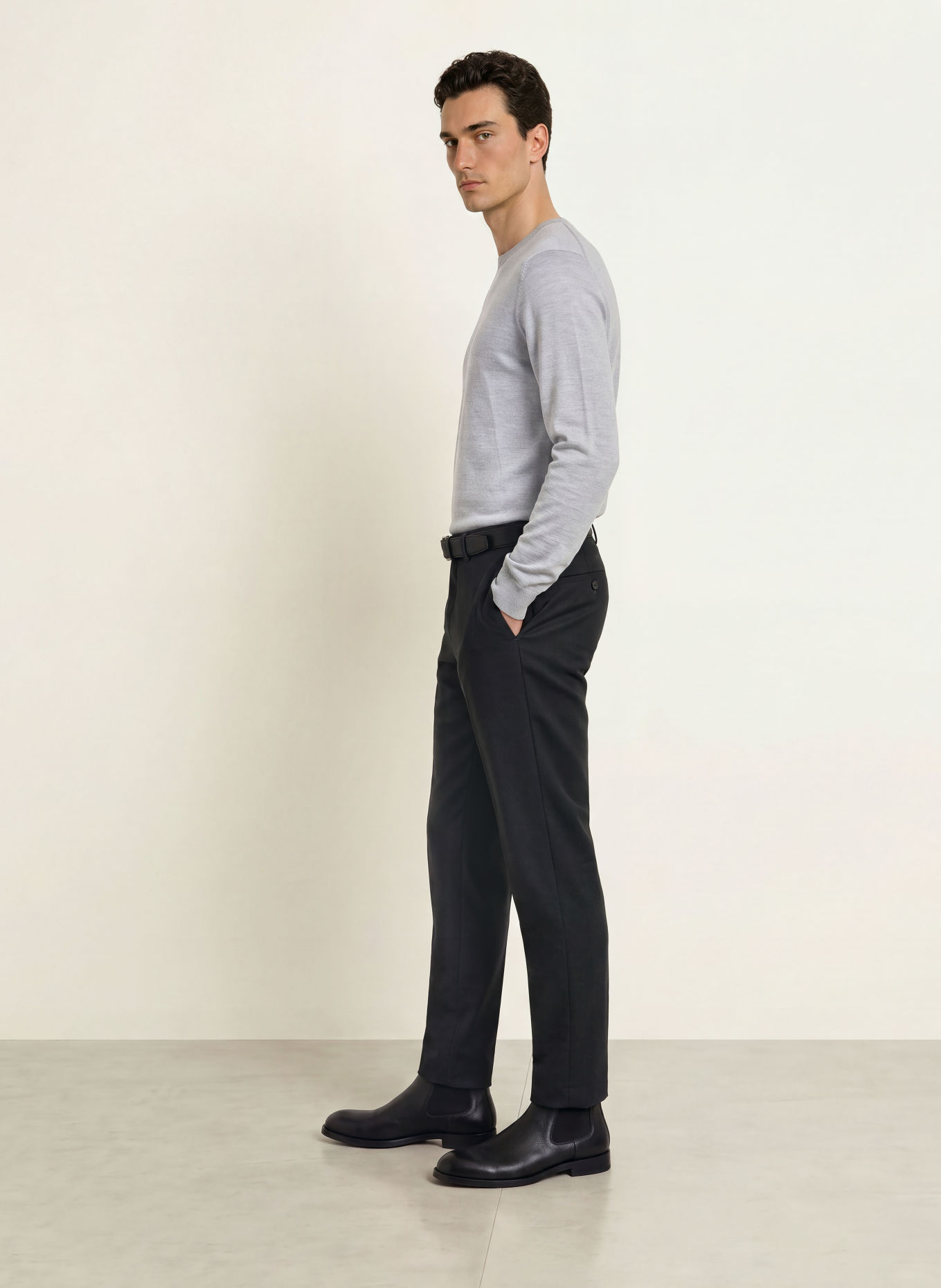 HILTL Byxor TERNI Slim Fit: MÖRKGRÅ