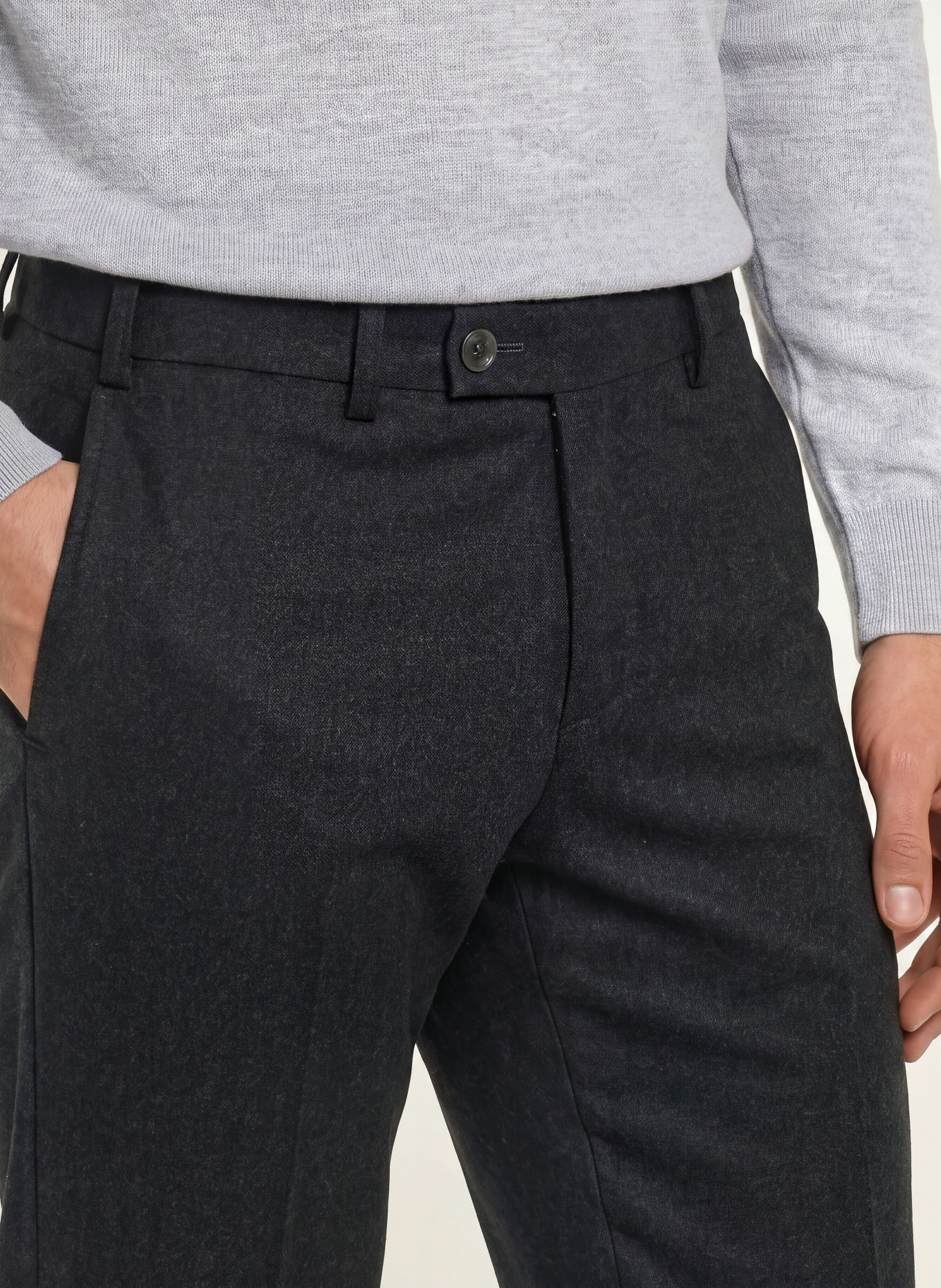 HILTL Byxor TERNI Slim Fit: MÖRKGRÅ