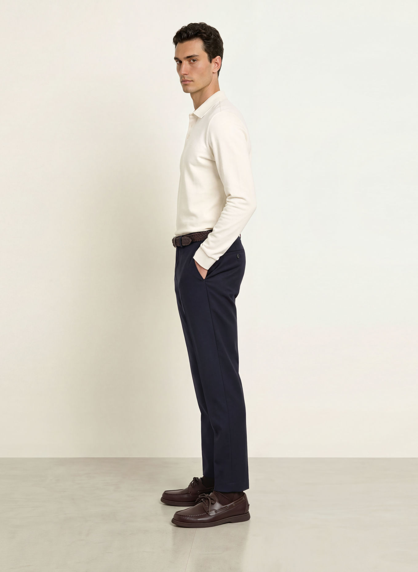 HILTL Byxor TERNI Slim Fit: MÖRKBLÅ