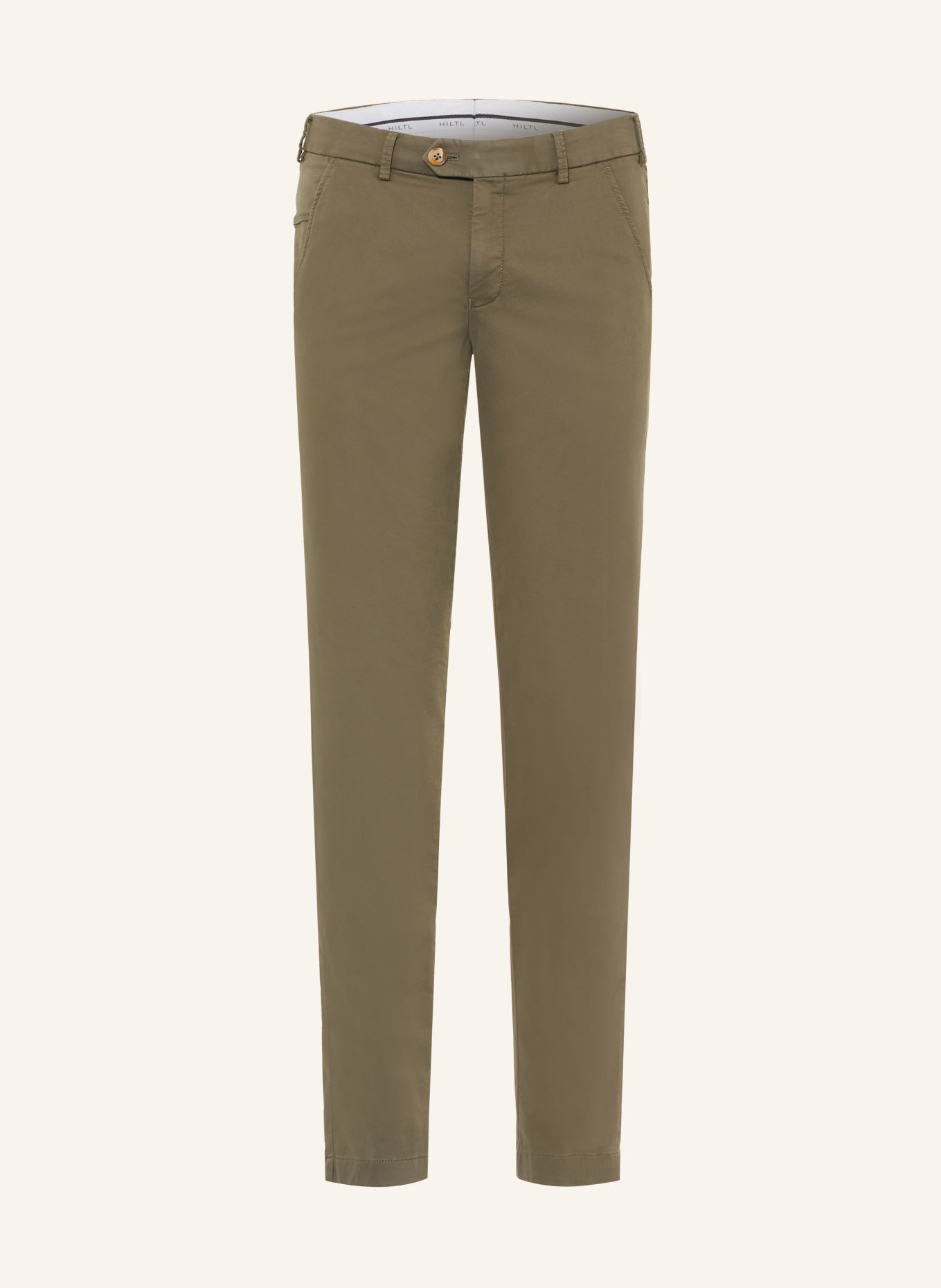 HILTL Chinosy o kroju Extra Slim Fit: OLIWKOWY