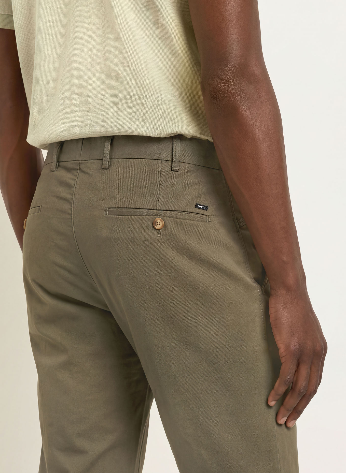 HILTL Chinosy o kroju Extra Slim Fit: OLIWKOWY