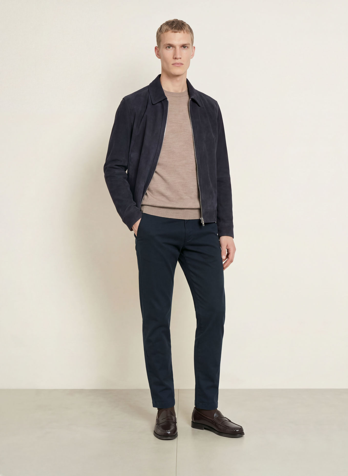 HILTL Chino Extra Slim Fit: MÖRKBLÅ