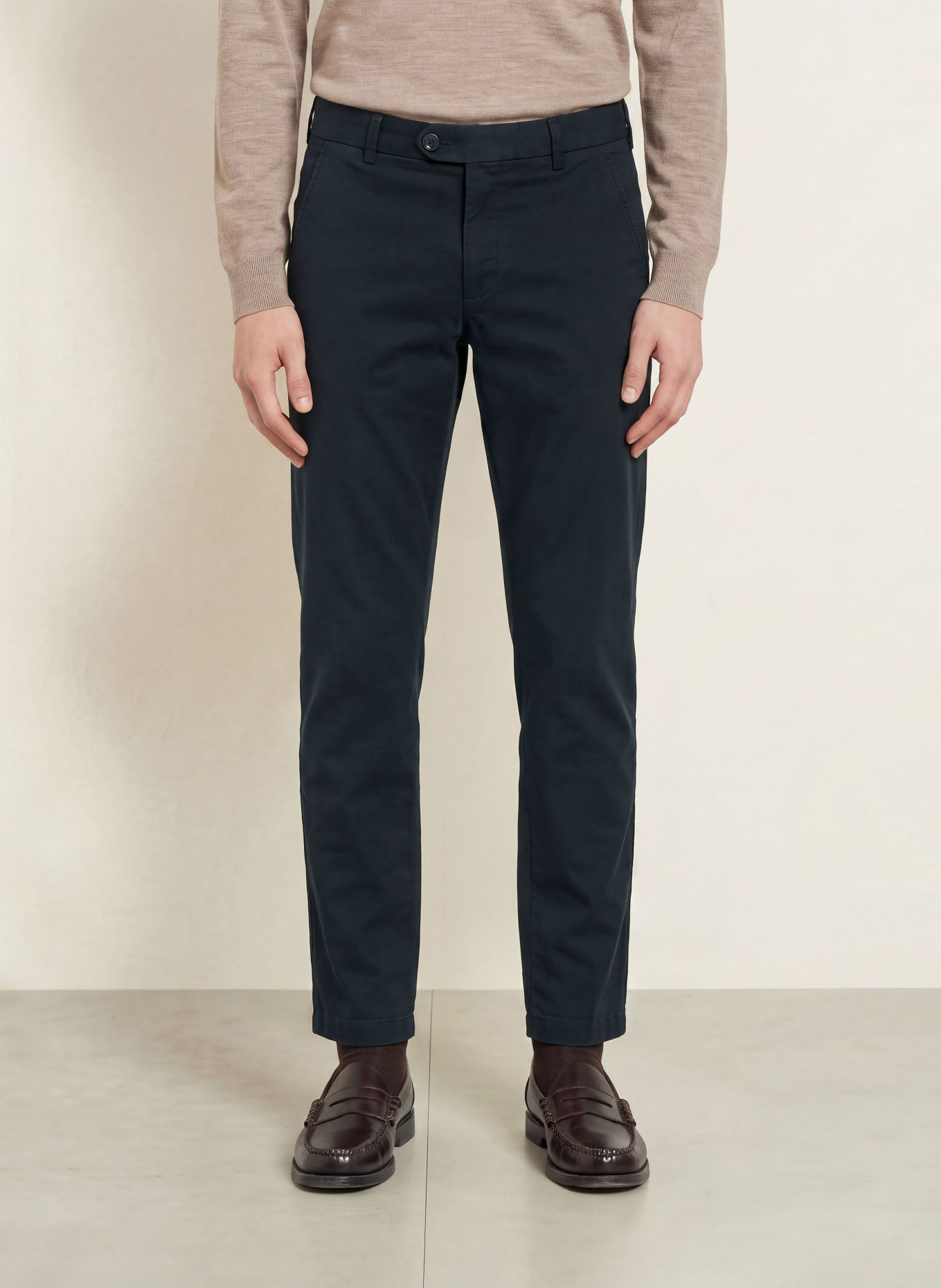 HILTL Chino Extra Slim Fit: MÖRKBLÅ