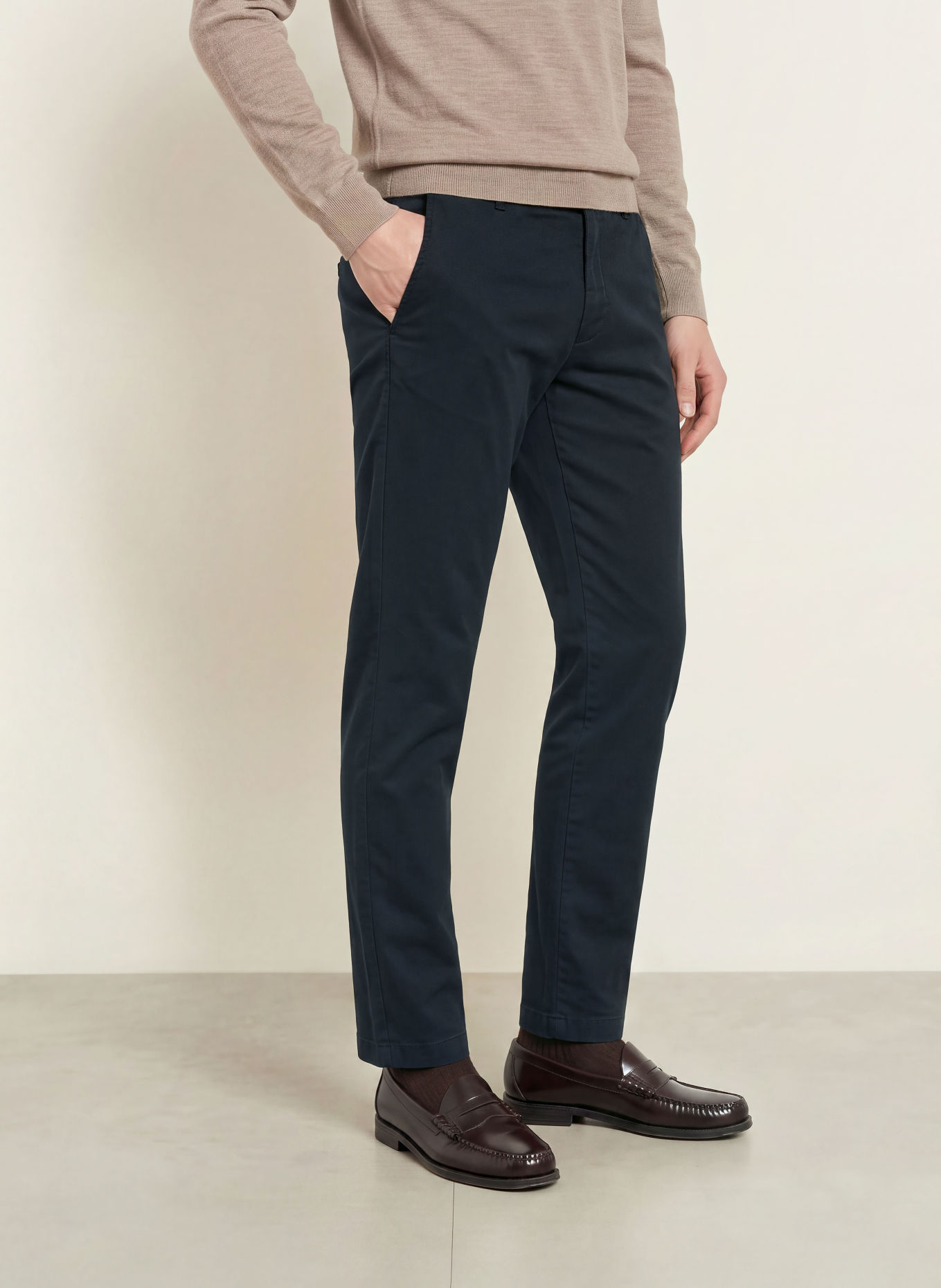 HILTL Chino Extra Slim Fit: MÖRKBLÅ
