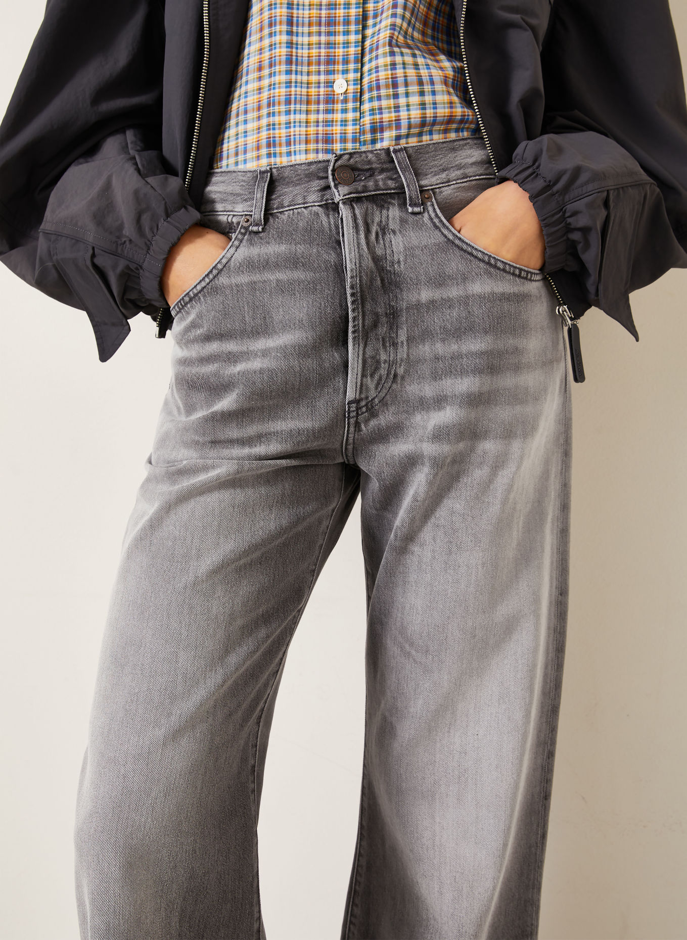 Acne Studios Rovné džíny: ASH GREY