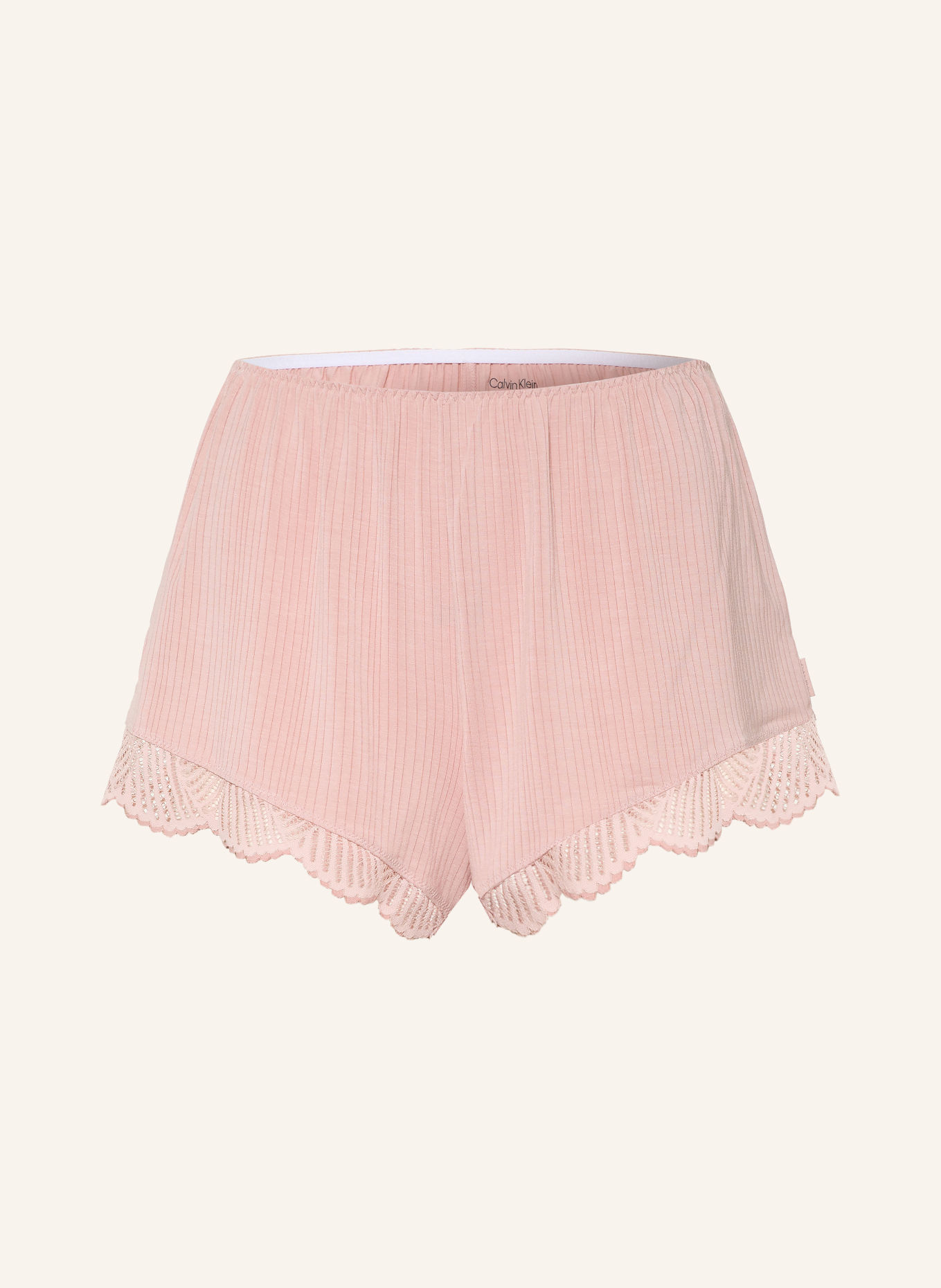 Calvin Klein Schlafshorts mit Spitze: ROSÉ