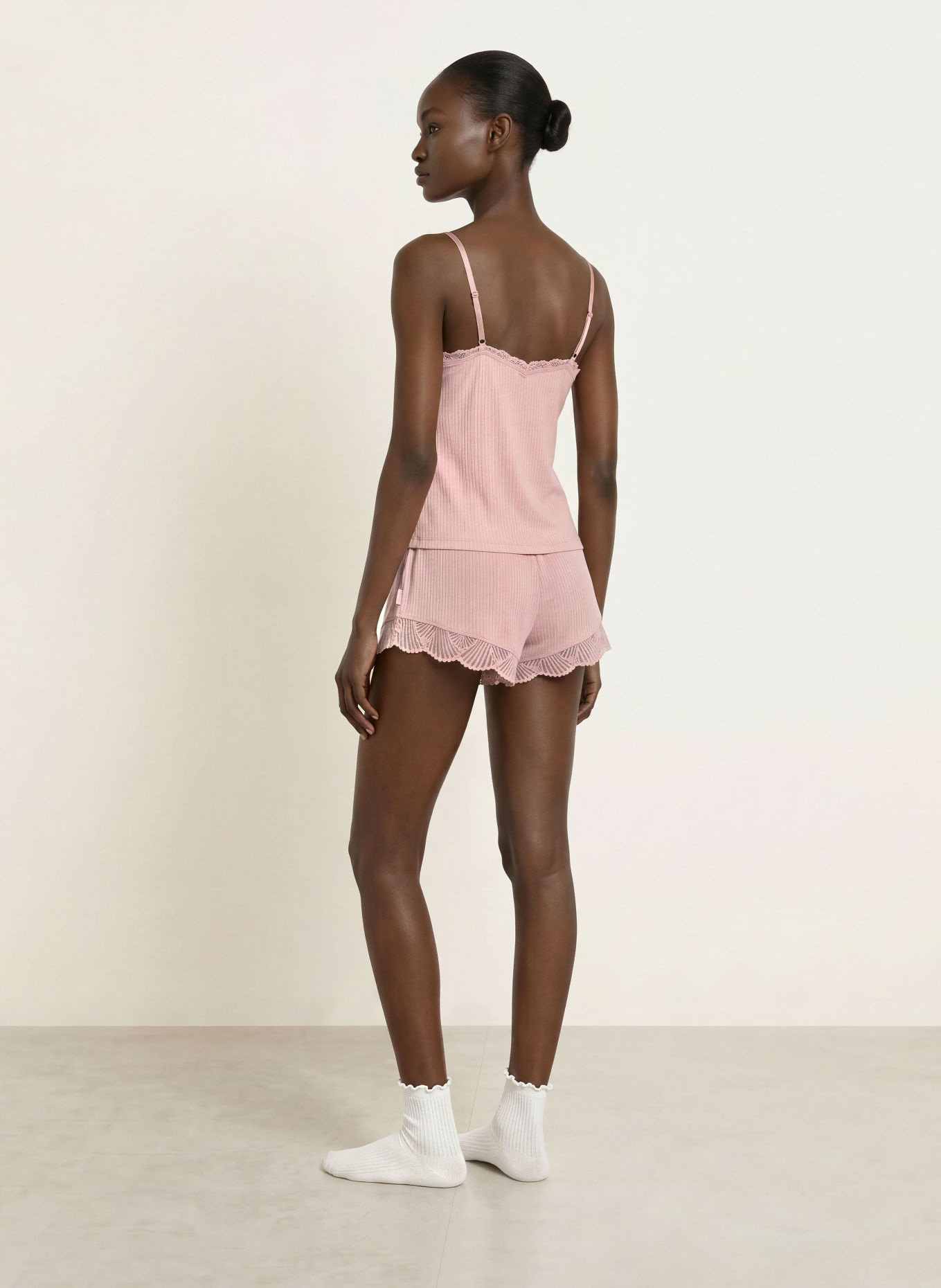 Calvin Klein Schlafshorts mit Spitze: ROSÉ