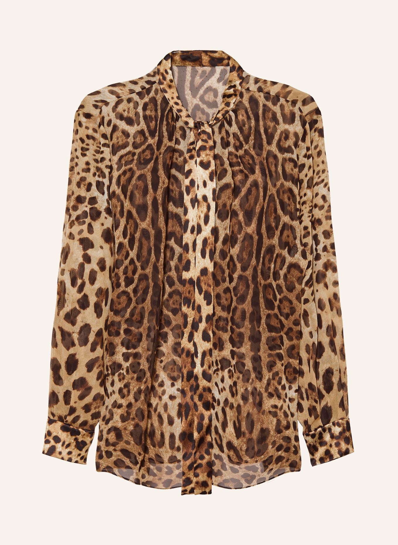 DOLCE & GABBANA Schluppenbluse: HELLBRAUN / DUNKELBRAUN / BRAUN