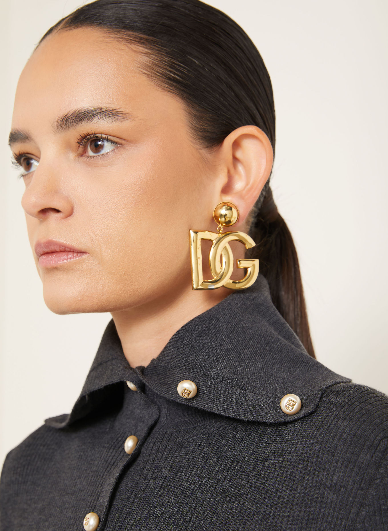 DOLCE & GABBANA Stickad kofta: GRÅ