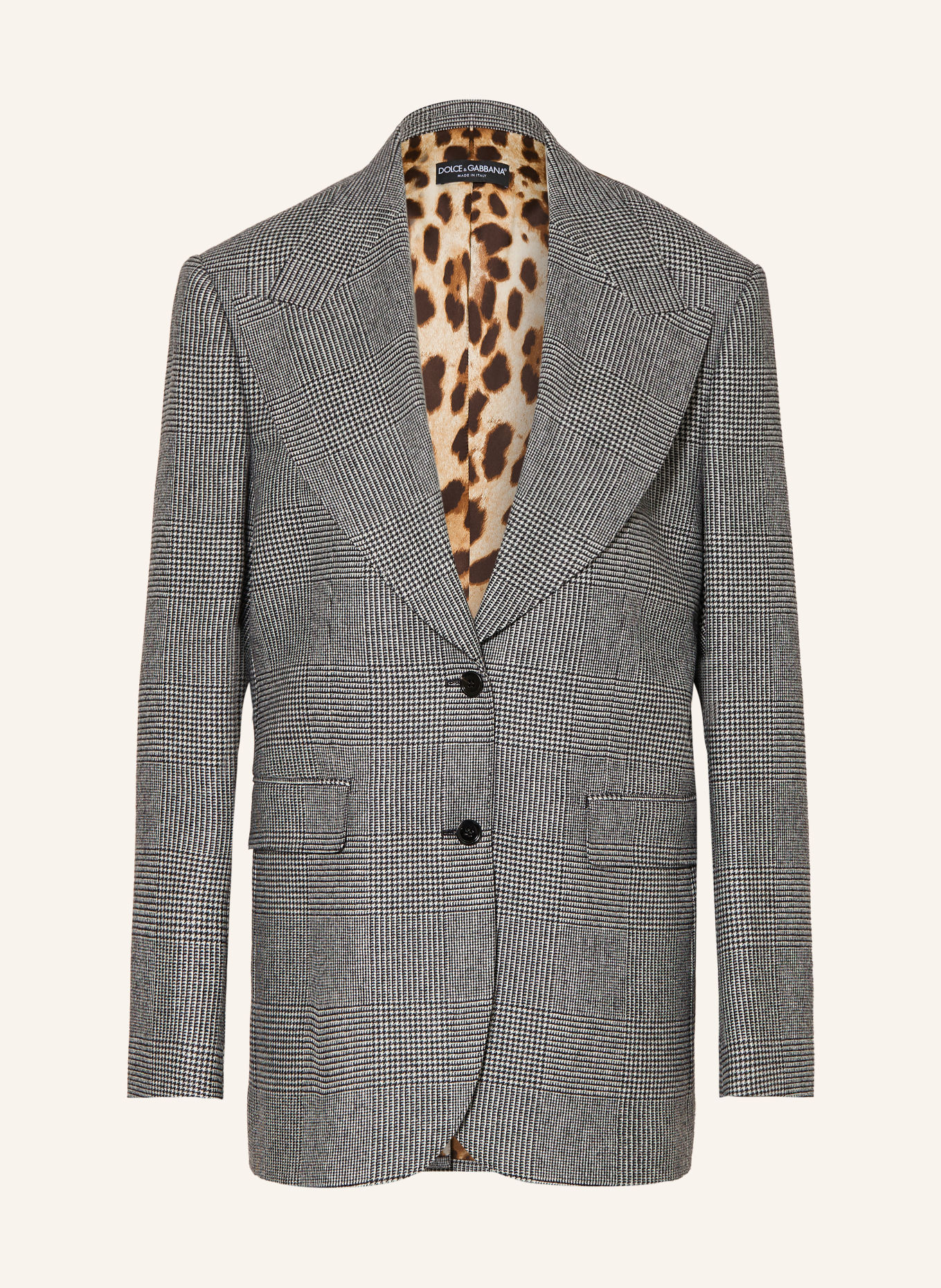 DOLCE & GABBANA Lång blazer: SVART / LJUSGRÅ
