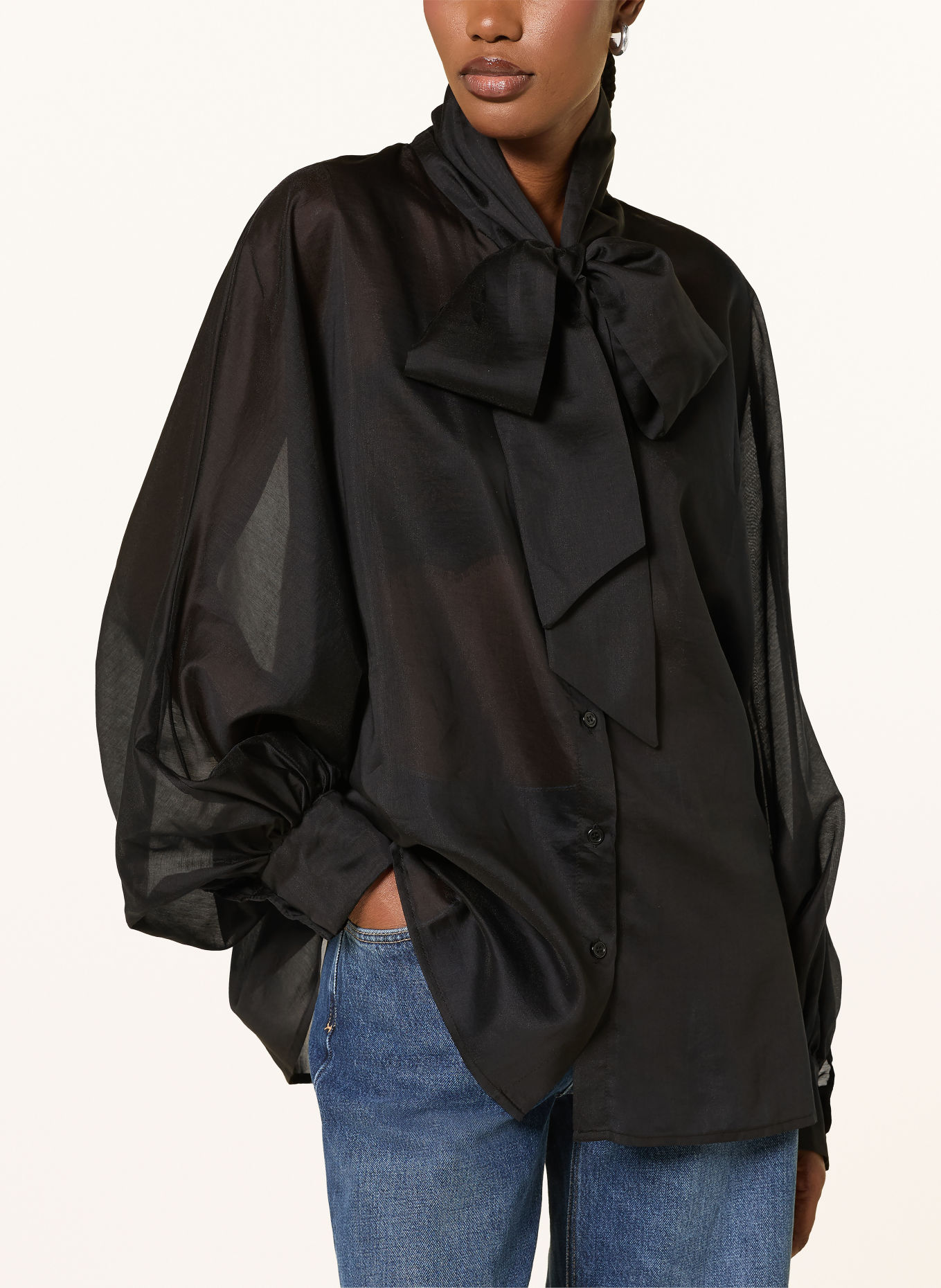 SoSUE Schluppenbluse ANTONIA BOW: SCHWARZ