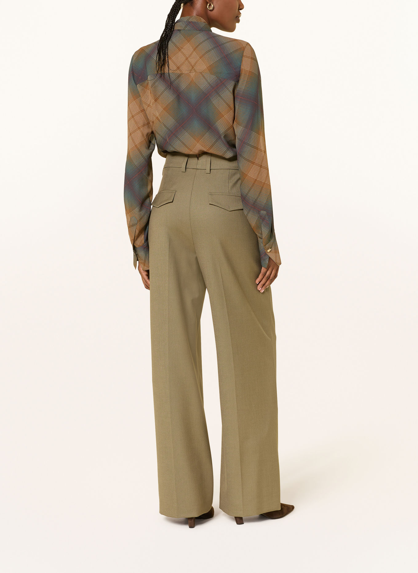 RIANI Wide-leg trousers: OLIVE