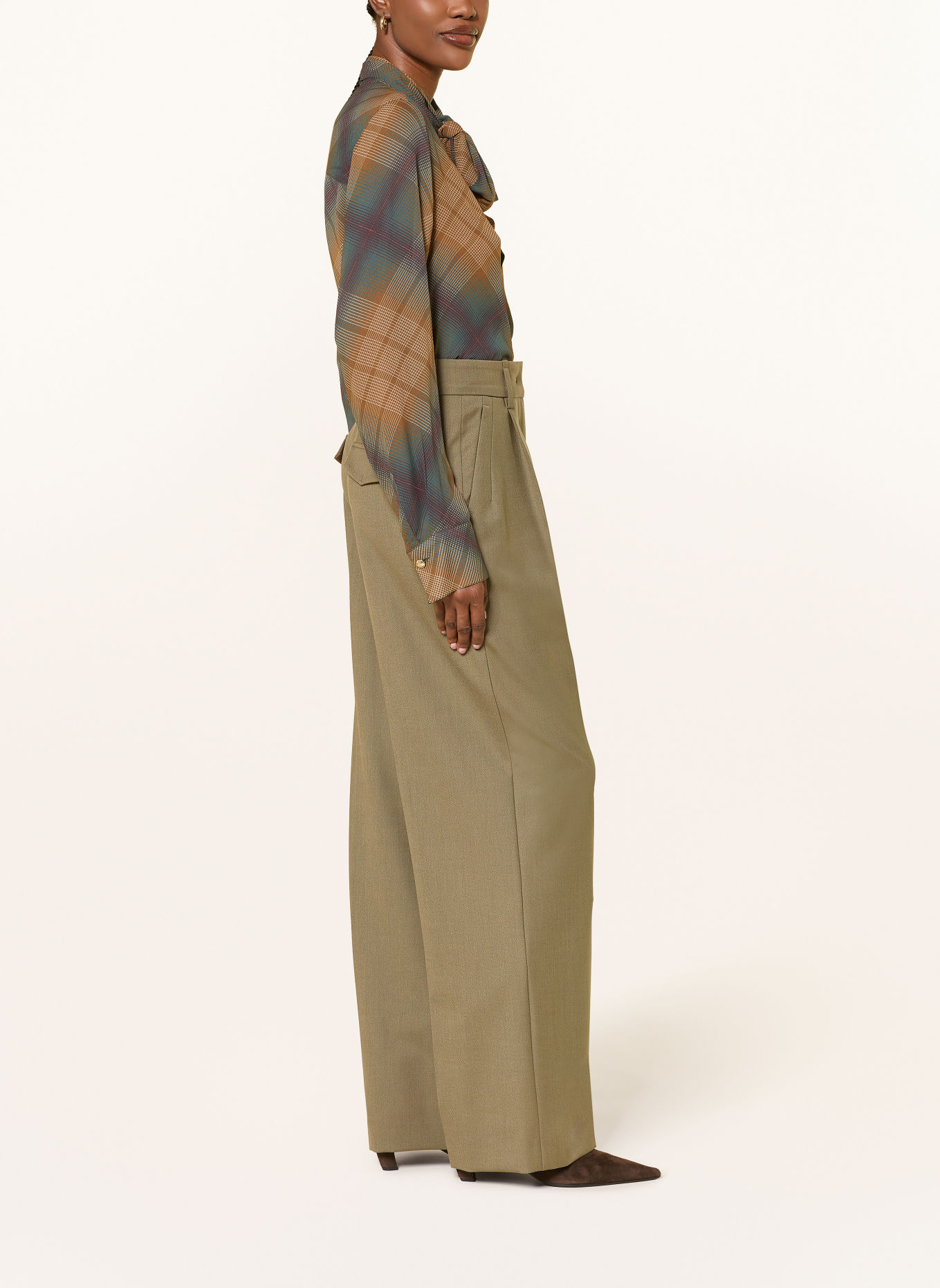 RIANI Wide-leg trousers: OLIVE