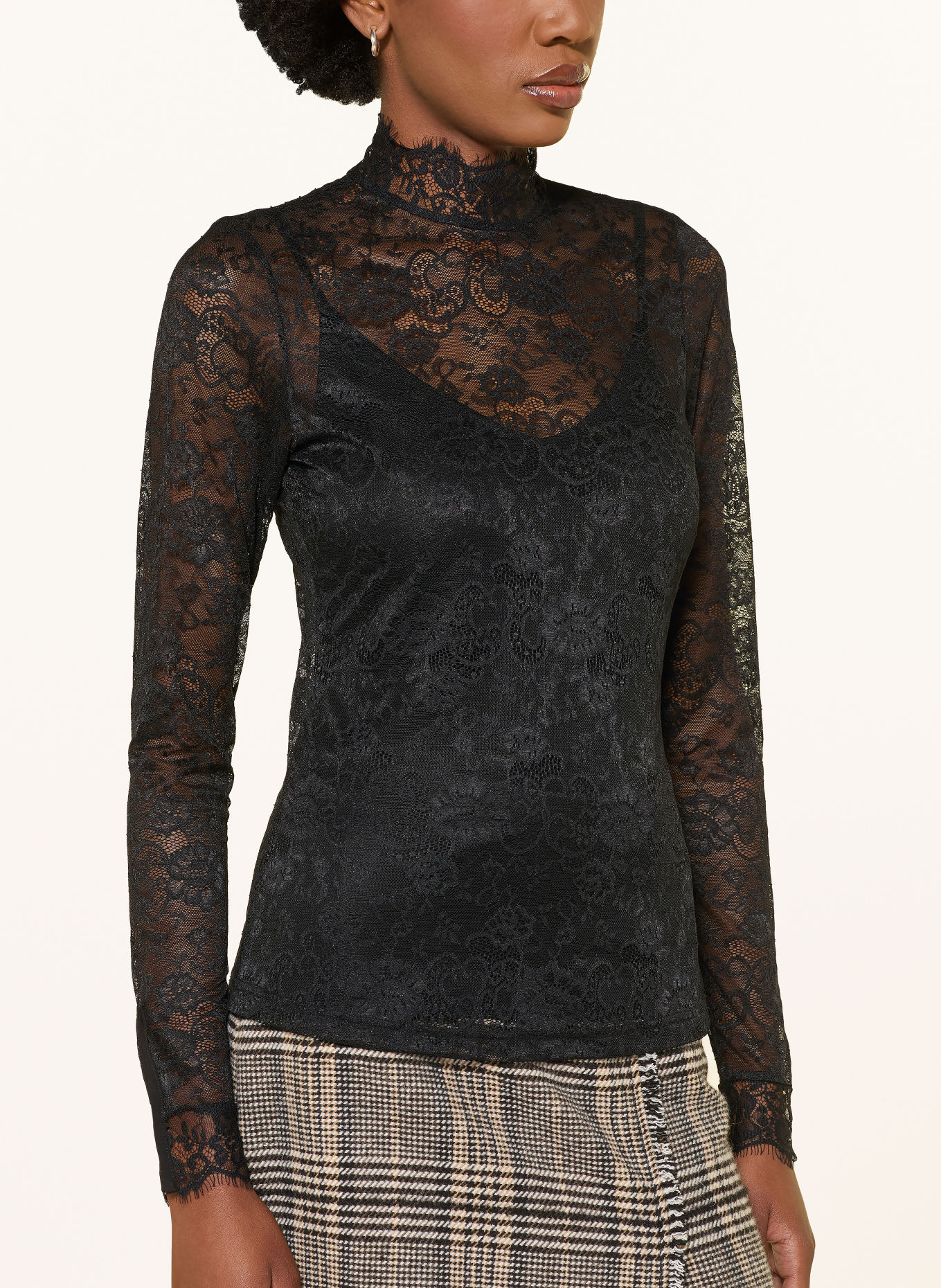 RIANI Longsleeve aus Spitze: SCHWARZ