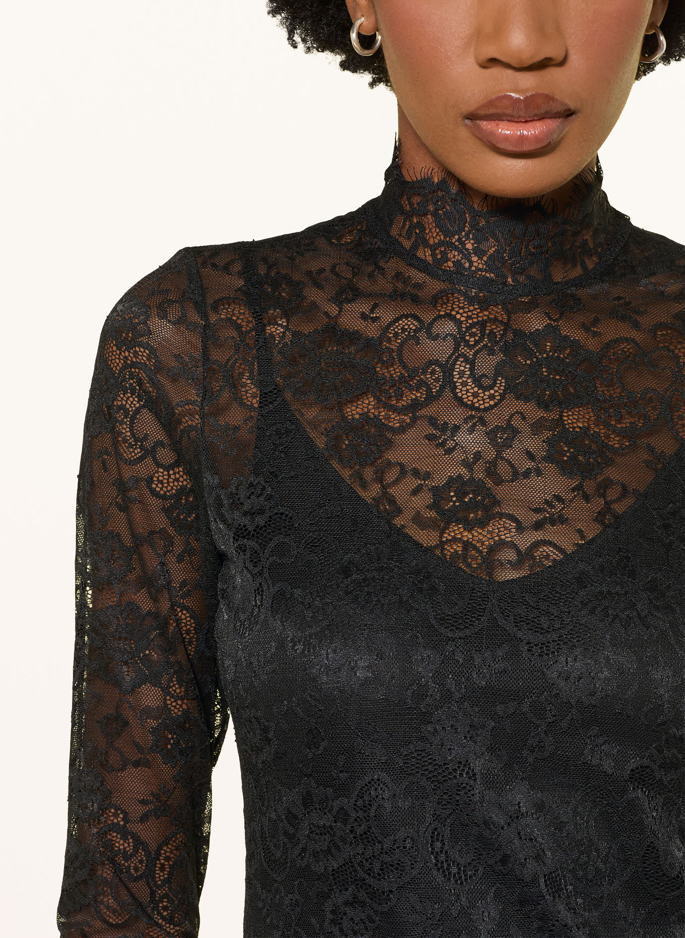RIANI Longsleeve aus Spitze: SCHWARZ