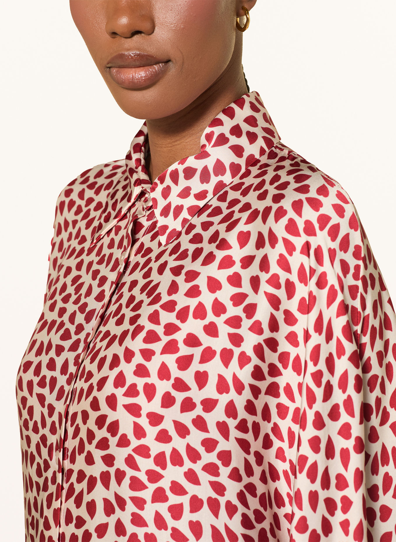 SoSUE Hemdbluse ANTONIA: DUNKELROT / WEISS