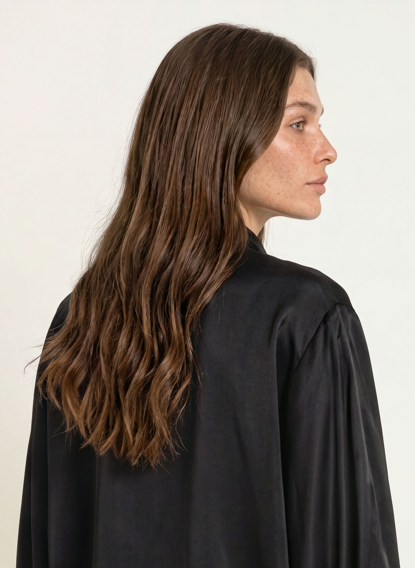 SoSUE Satijn-overhemdblouse ANTONIA: ZWART