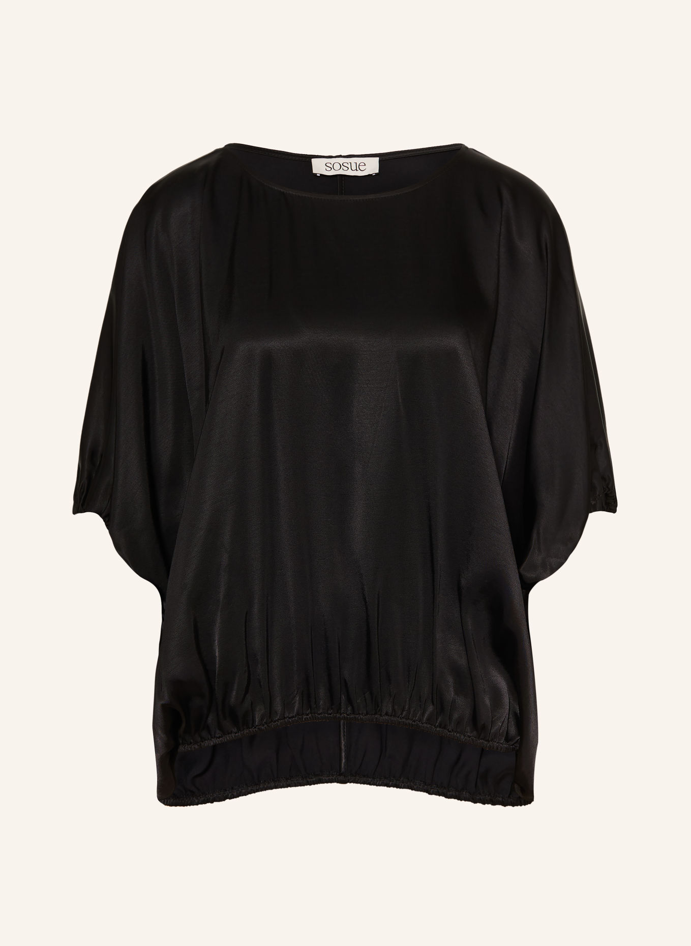 SoSUE Satin shirt blouse: BLACK