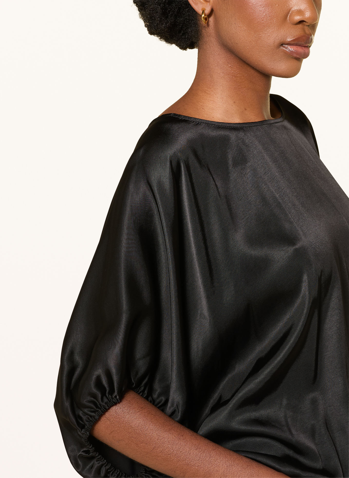 SoSUE Satin shirt blouse: BLACK