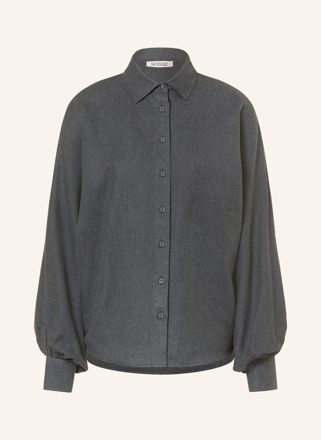 SoSUE ANTONIA Flannel Shirt blouse: DARK GRAY