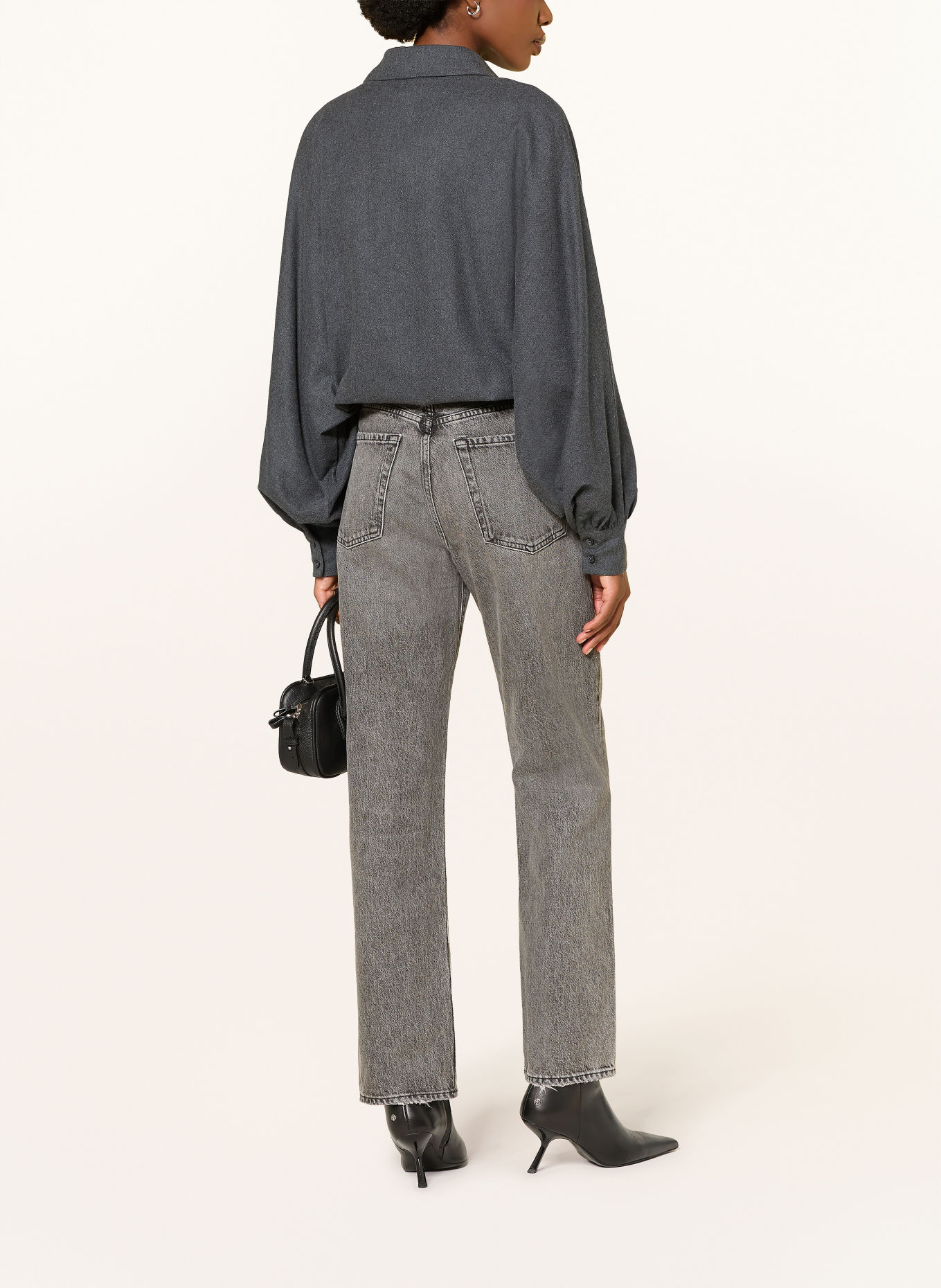 SoSUE ANTONIA Flannel Shirt blouse: DARK GRAY