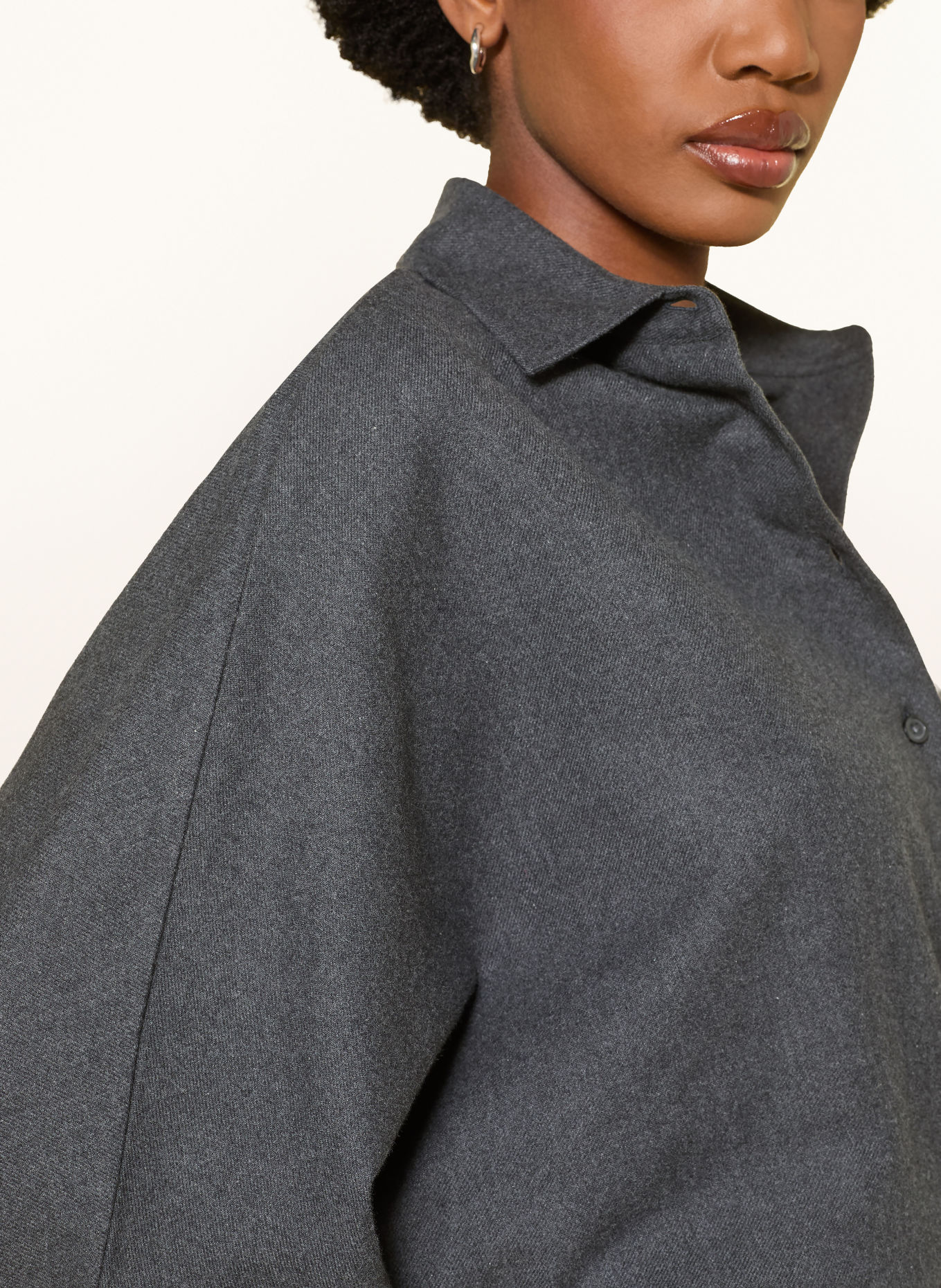 SoSUE ANTONIA Flannel Shirt blouse: DARK GRAY