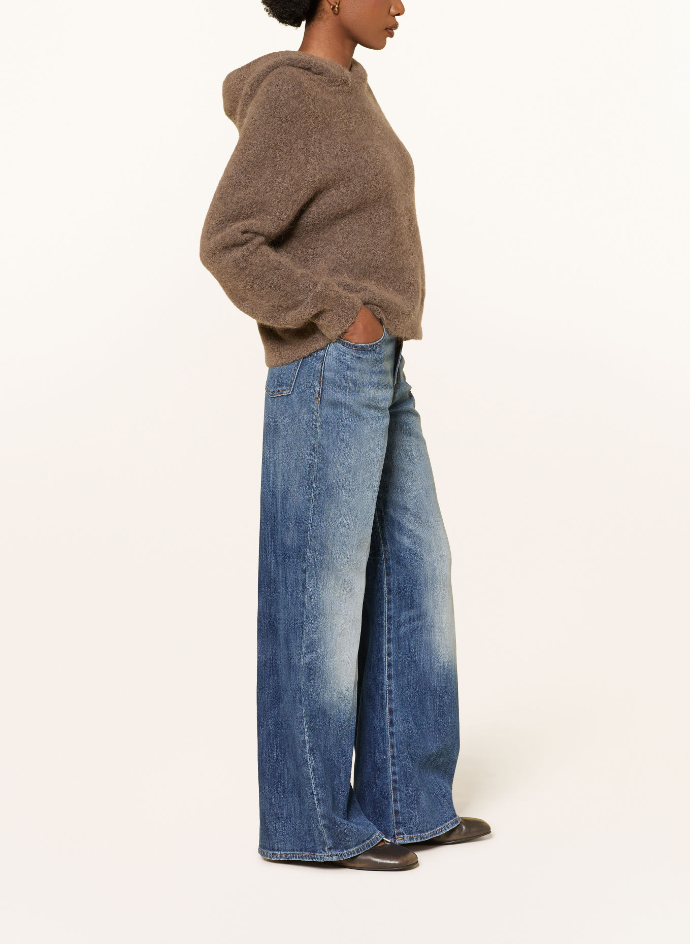 SoSUE Knitted Hoodie with Alpaca: TAUPE