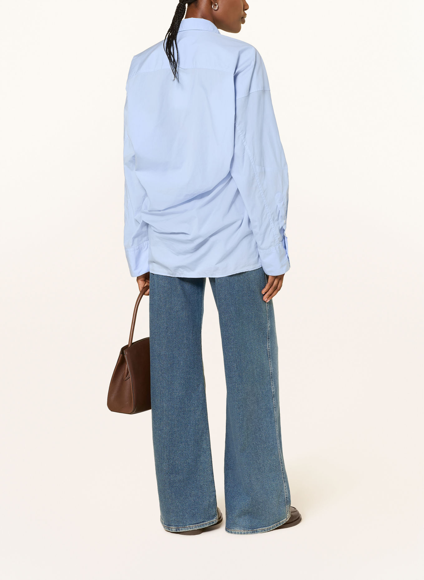 SoSUE Oversized skjortebluse HANNAH: LYSEBLÅ