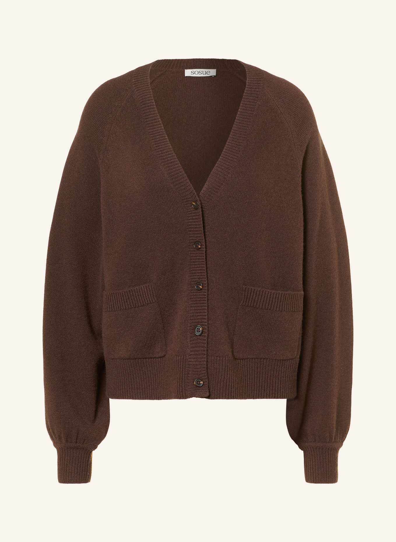SoSUE BELLA Cardigan with Cashmere: DARK BROWN