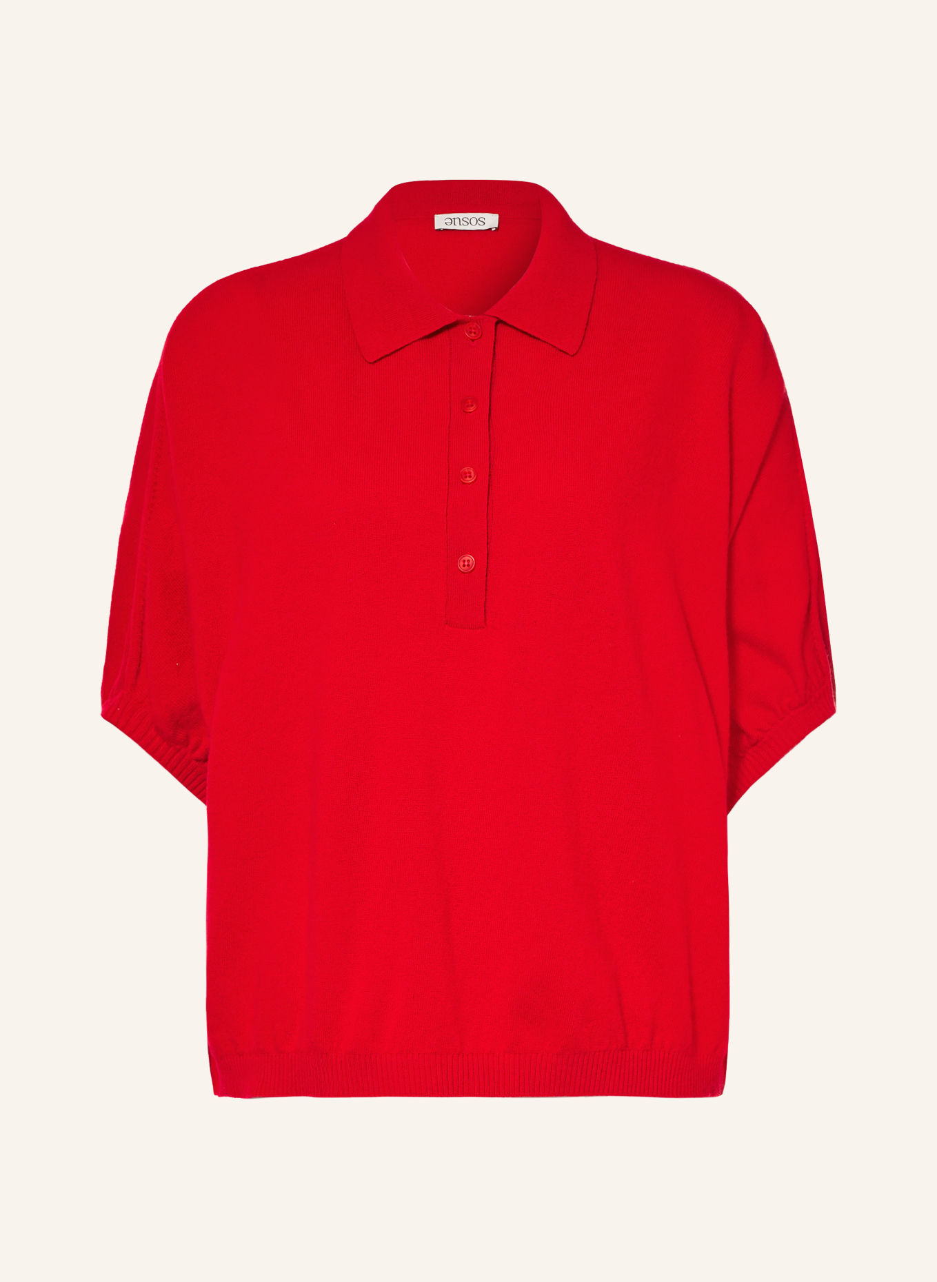 SoSUE Strick-Poloshirt mit Merinowolle: ROT