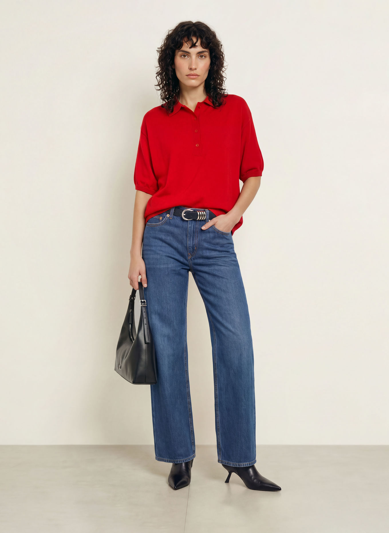SoSUE Strick-Poloshirt mit Merinowolle: ROT