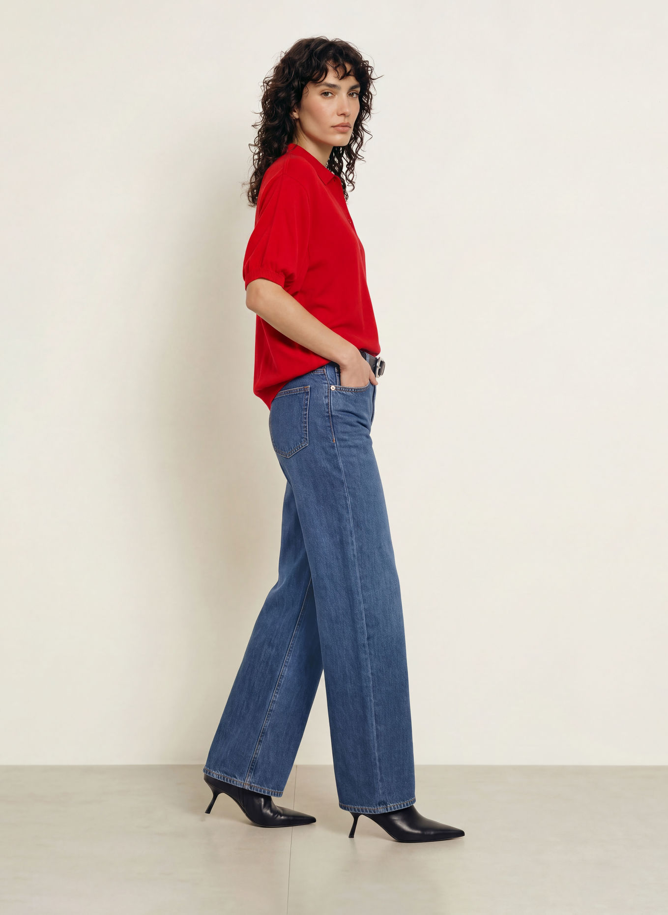 SoSUE Strick-Poloshirt mit Merinowolle: ROT