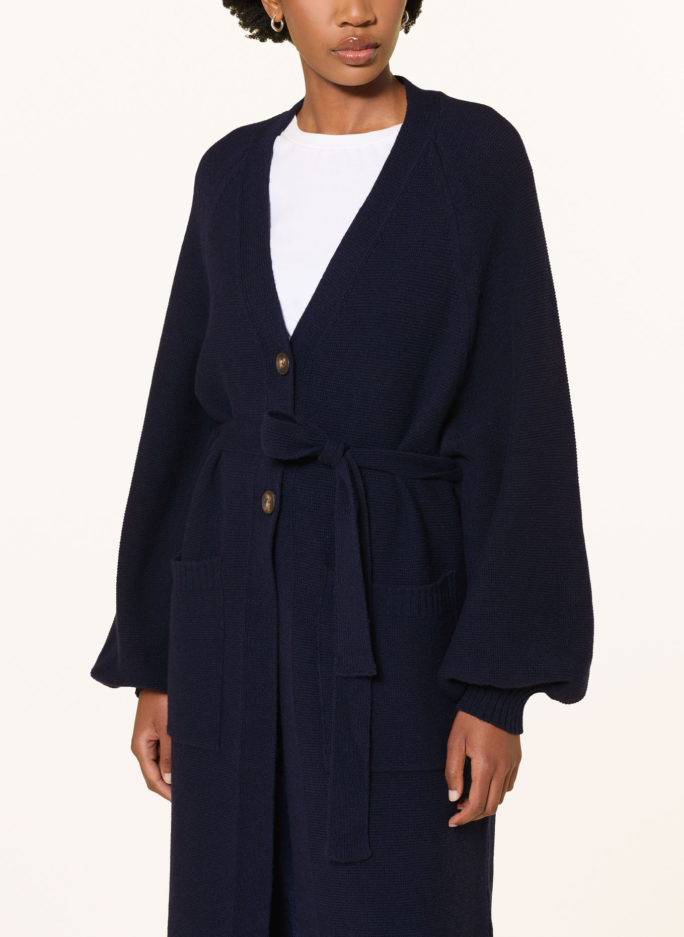 SoSUE Gebreide jas ANTONIA van merinowol: DONKERBLAUW