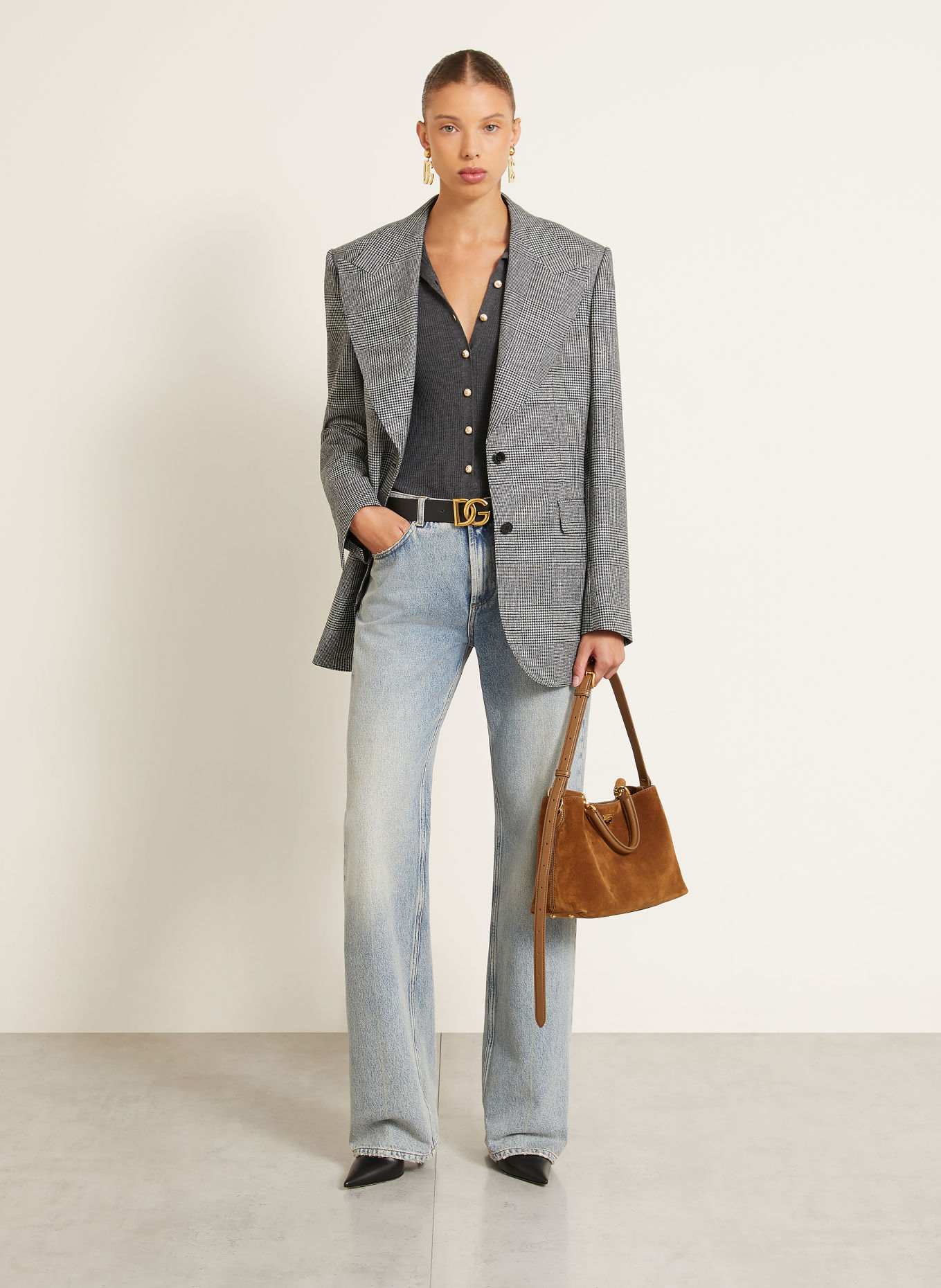 DOLCE & GABBANA VITTORIA Handbag: BROWN / GOLD