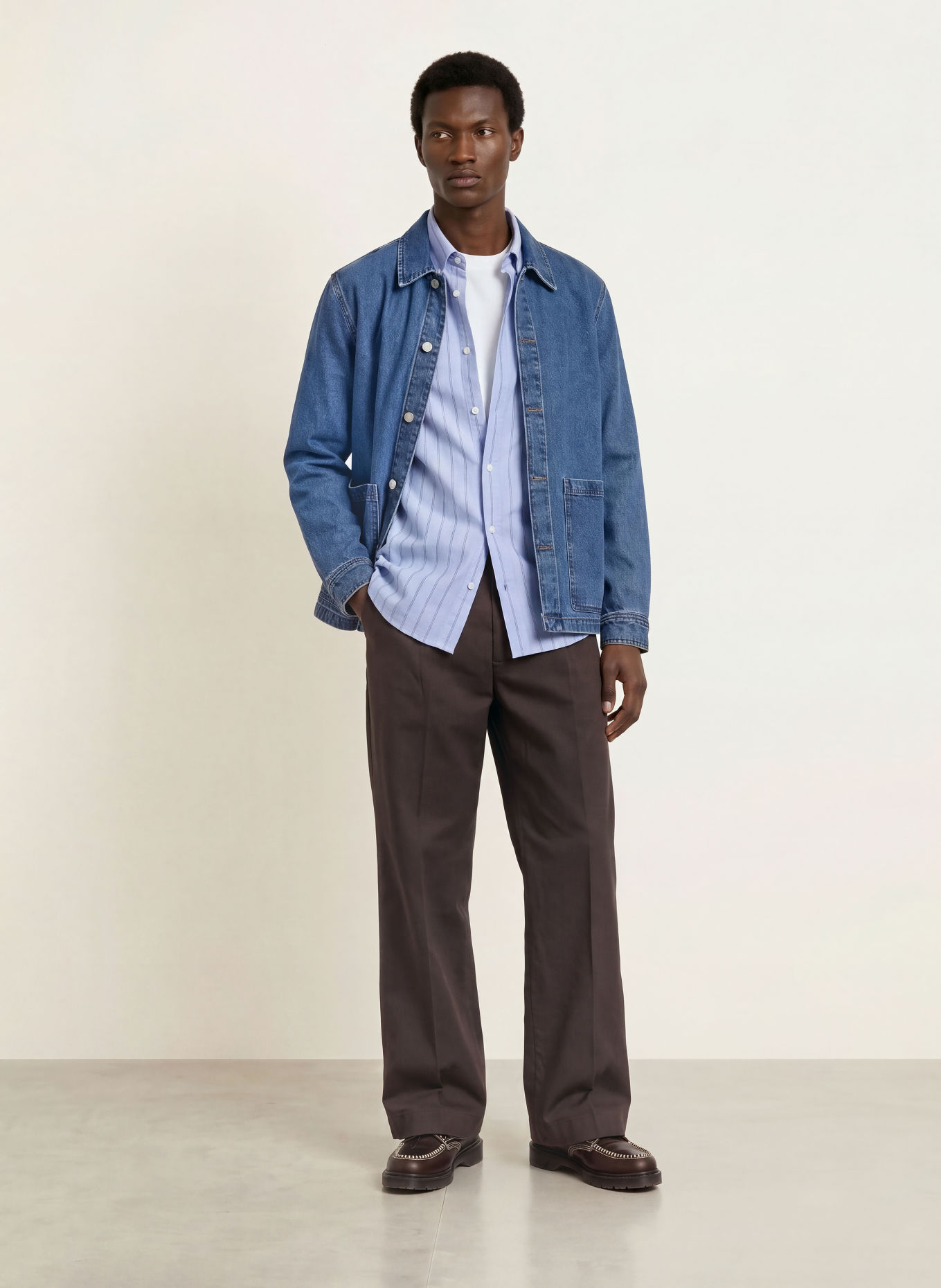 MOS MOSH Gallery Hemd MMGMARCO Comfort Fit: HELLBLAU / DUNKELGRAU