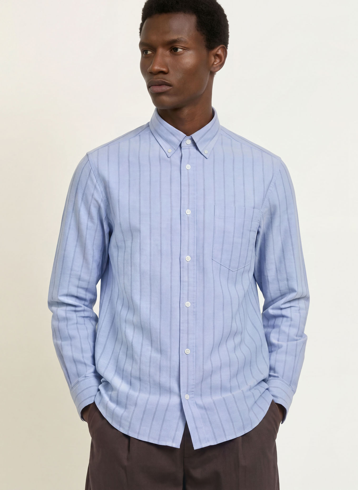 MOS MOSH Gallery Hemd MMGMARCO Comfort Fit: HELLBLAU / DUNKELGRAU