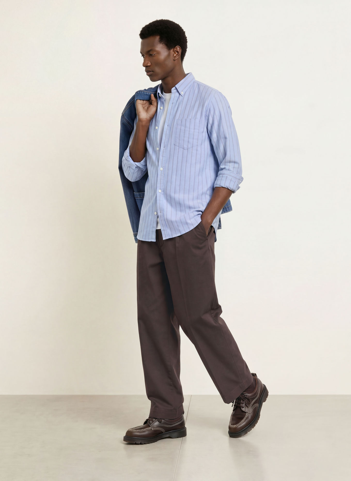 MOS MOSH Gallery Hemd MMGMARCO Comfort Fit: HELLBLAU / DUNKELGRAU