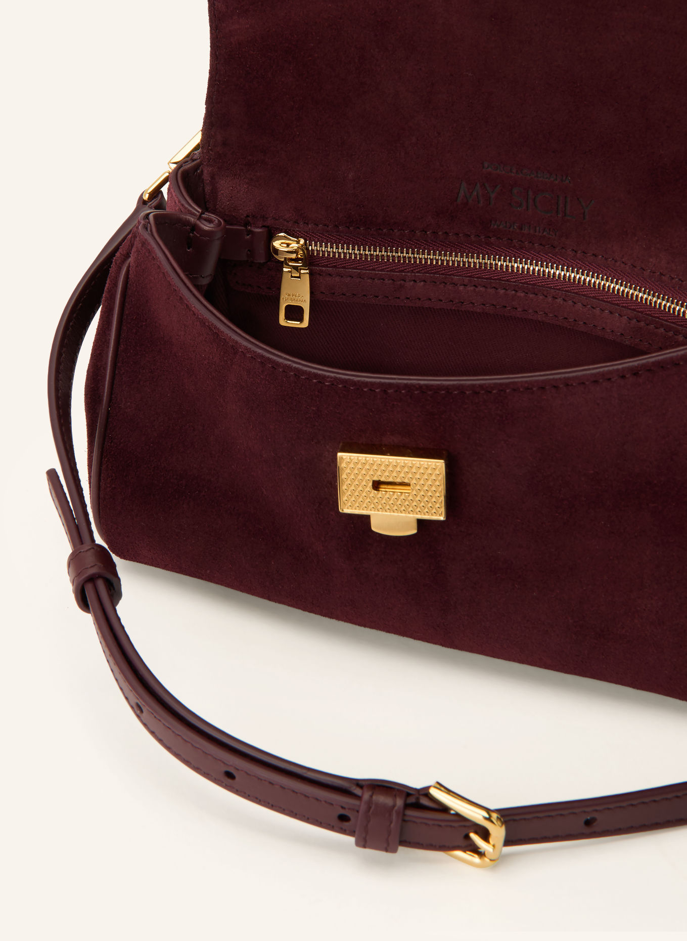 DOLCE & GABBANA MY SICILY MINI Handbag: DARK RED / GOLD