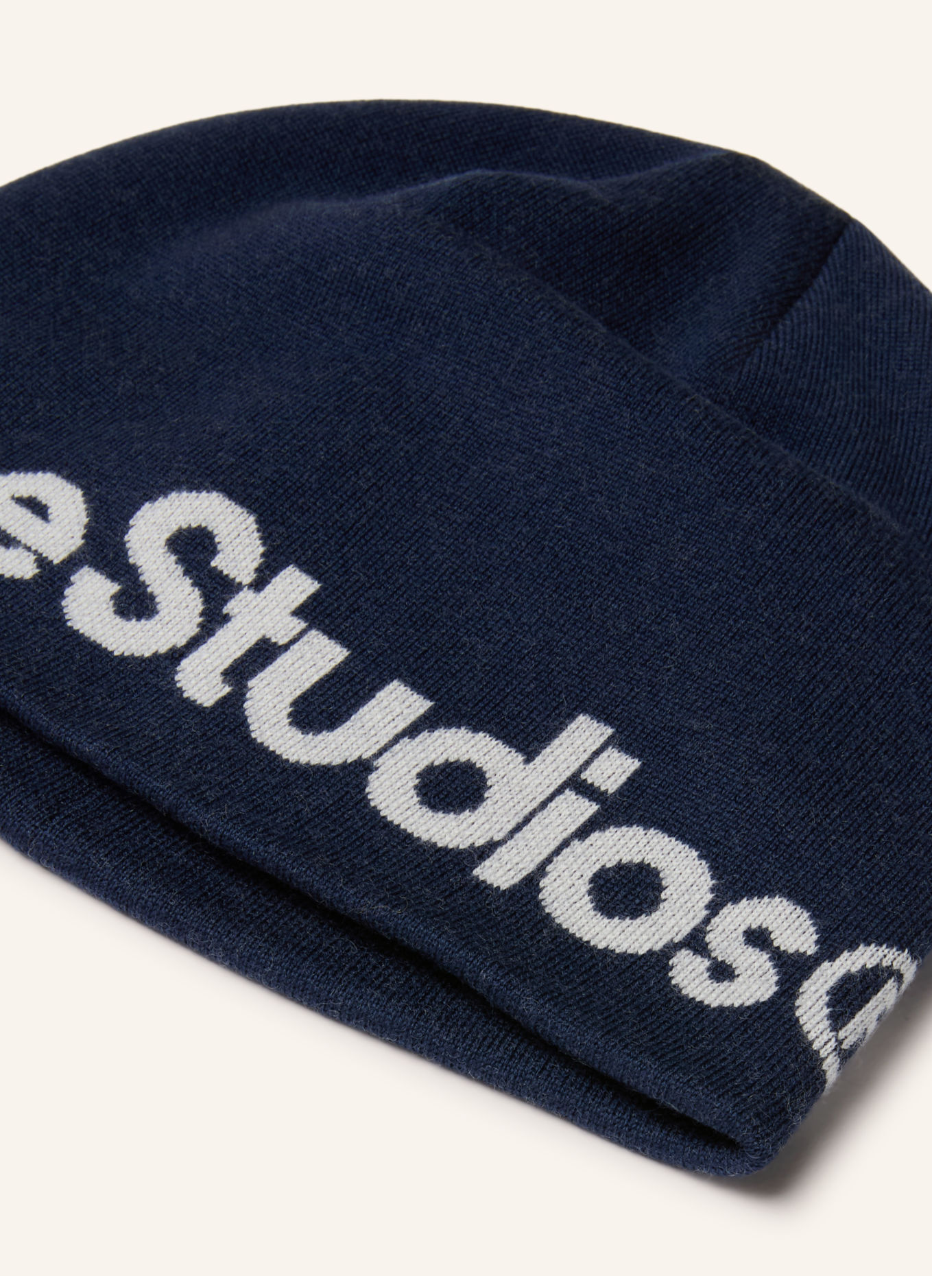 Acne Studios Mütze: DUNKELBLAU / WEISS
