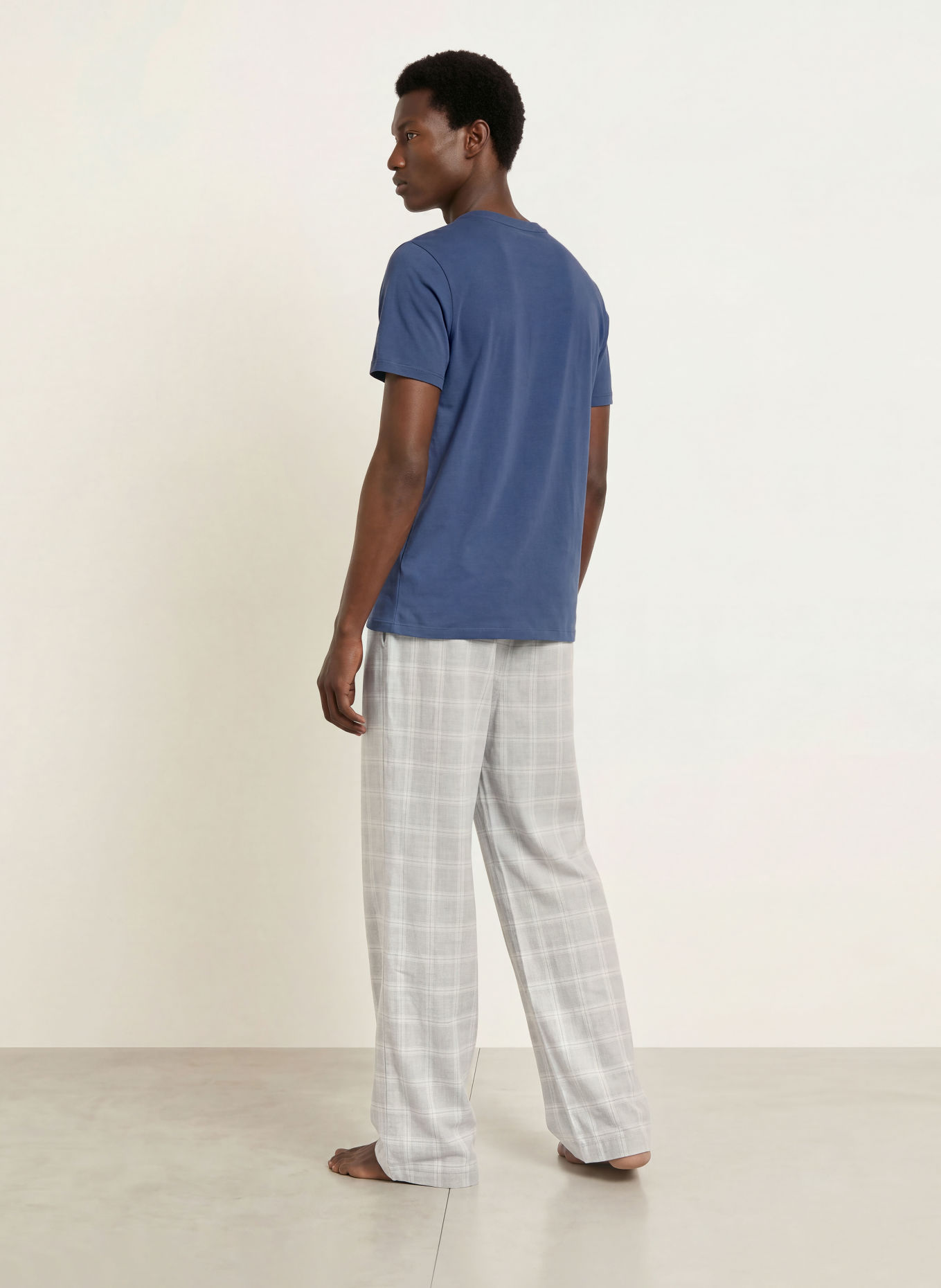 TOMMY HILFIGER Spodnie do spania z flaneli: JASNOCZARY / BIAŁY