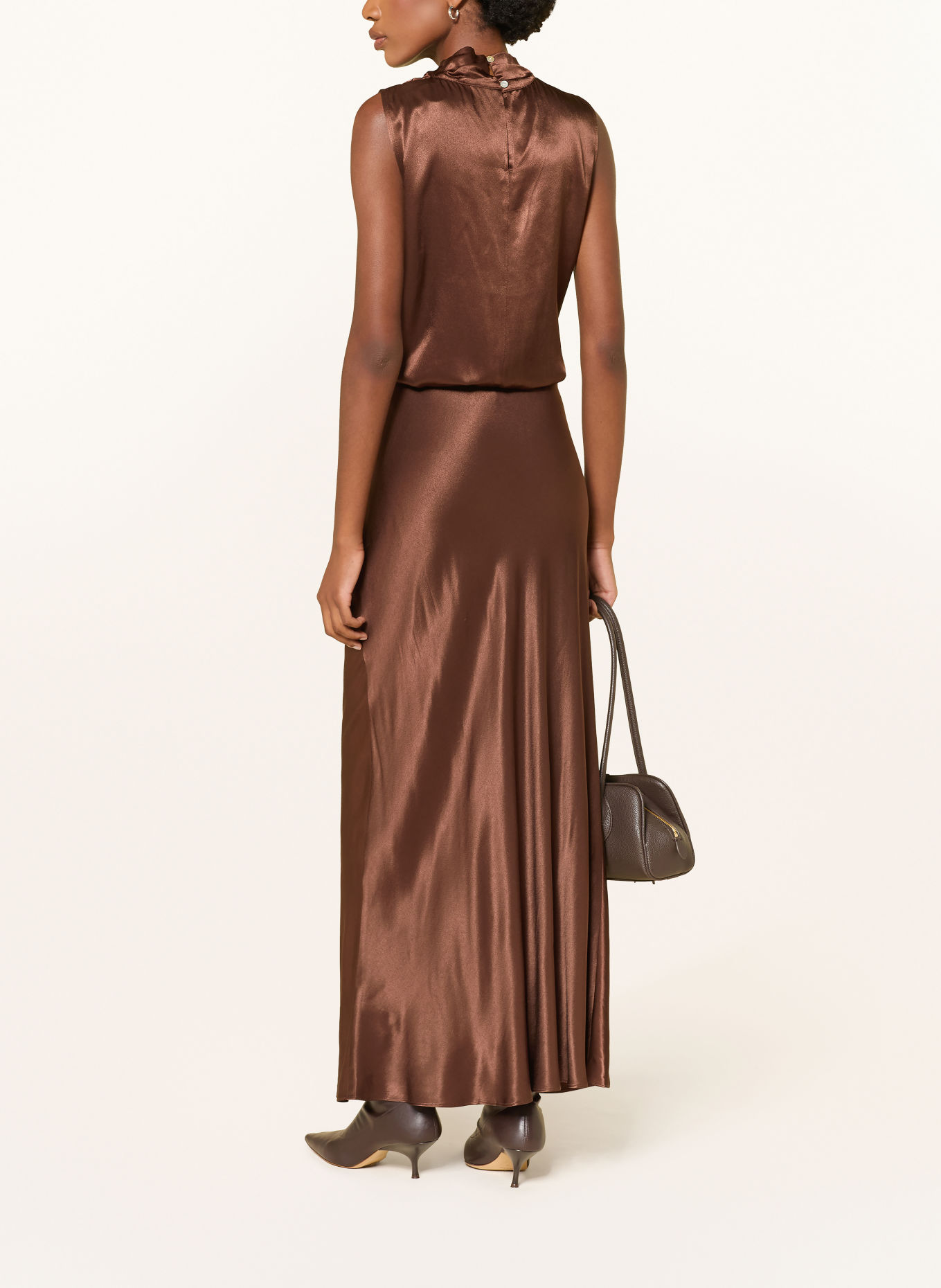 Rails Satijnen rok ROMINA: MARRON FONCÉ