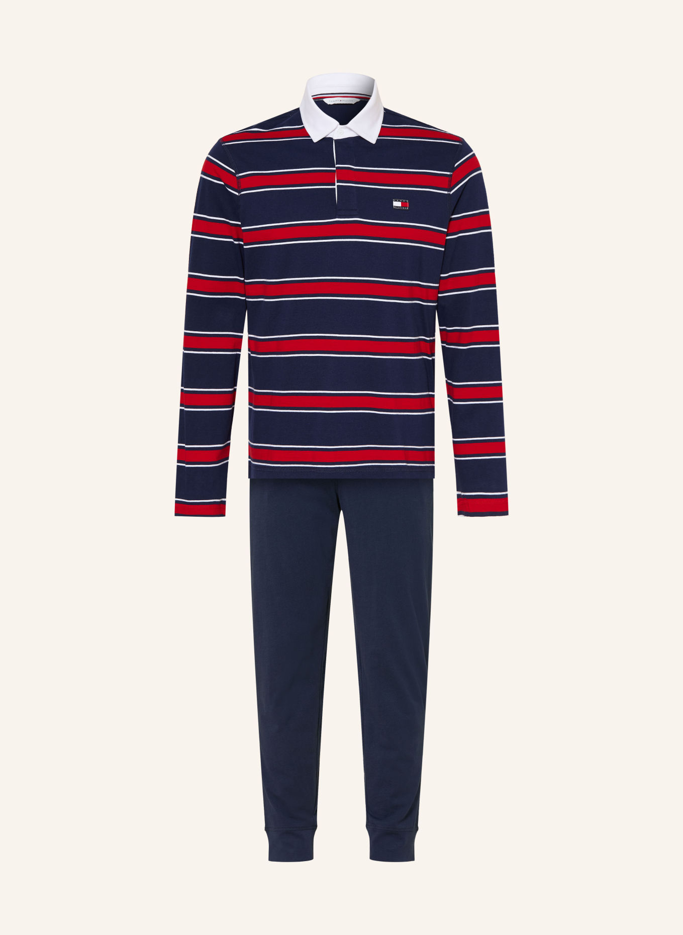 TOMMY HILFIGER Piżama: CIEMNOCZERWONY / GRANATOWY / BIAŁY
