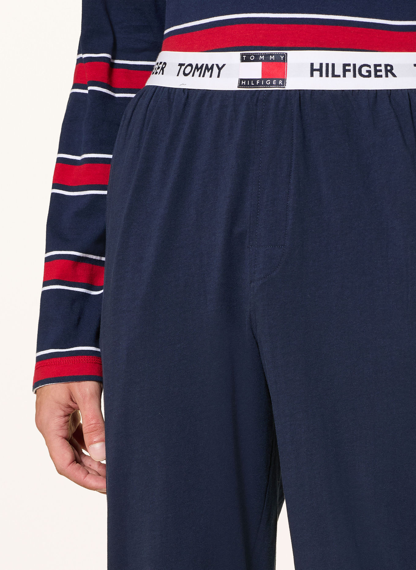 TOMMY HILFIGER Piżama: CIEMNOCZERWONY / GRANATOWY / BIAŁY